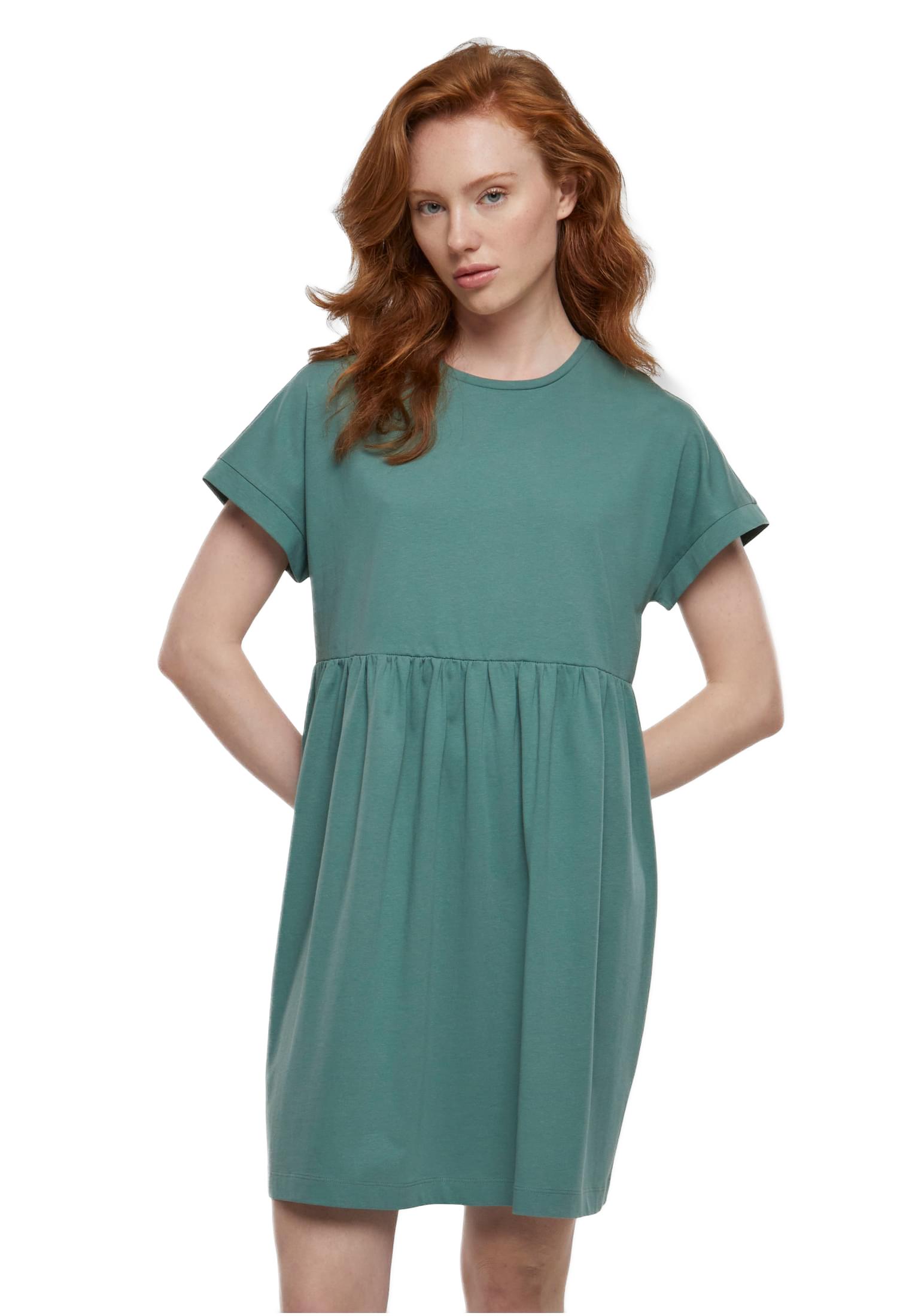 Ladies Organic Empire Valance Tee Dress Urban Classics TB5040-02900 Paleleaf