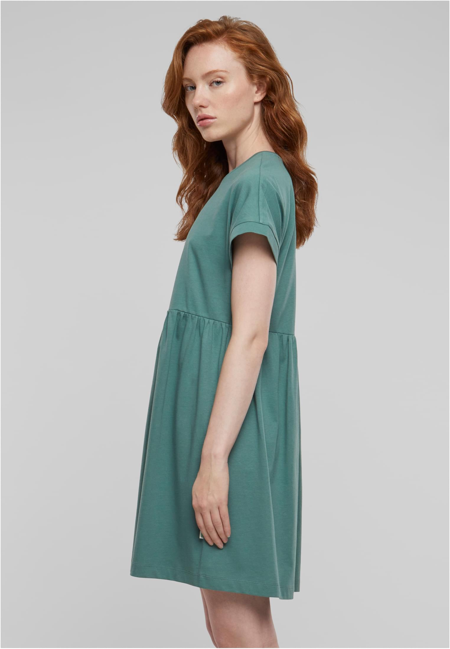 Ladies Organic Empire Valance Tee Dress Urban Classics TB5040-02900 Paleleaf