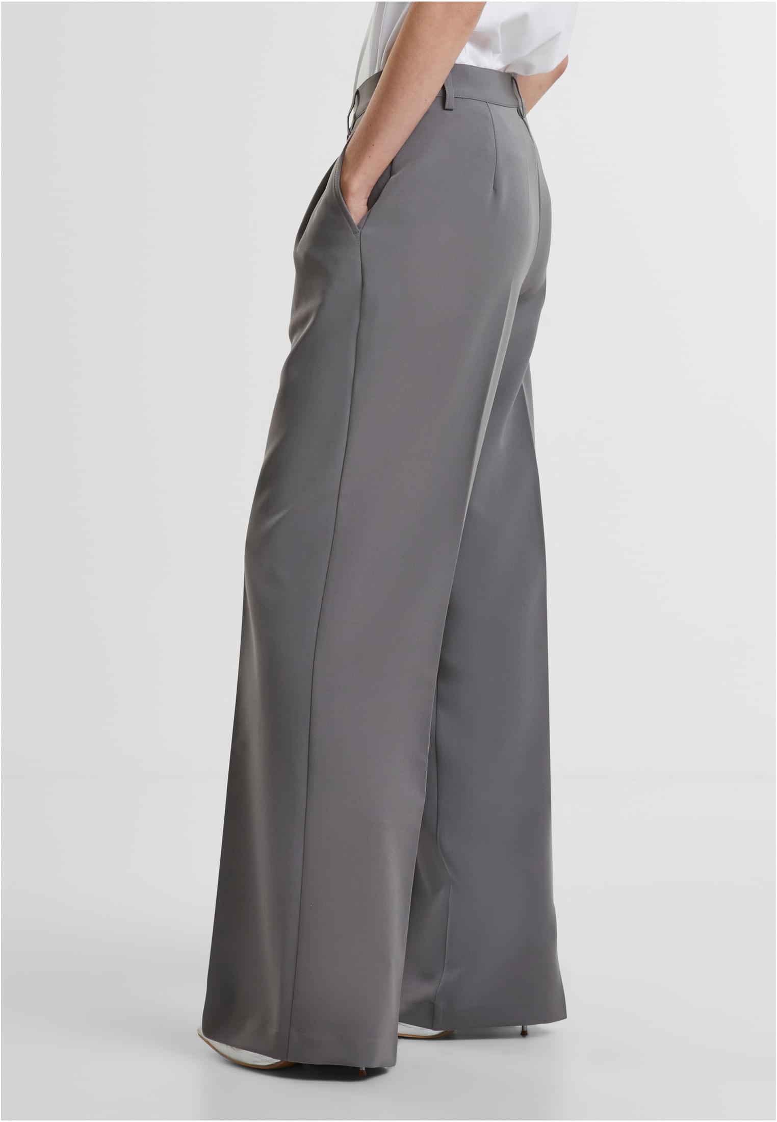 Ladies Wide Leg Trousers Urban Classics TB6949-15265 Cloudgrey