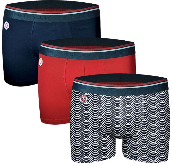 Ανδρικά Boxers MARINE I Βαμβακερά 3 τεμάχια John Frank 13119 Μαύρο