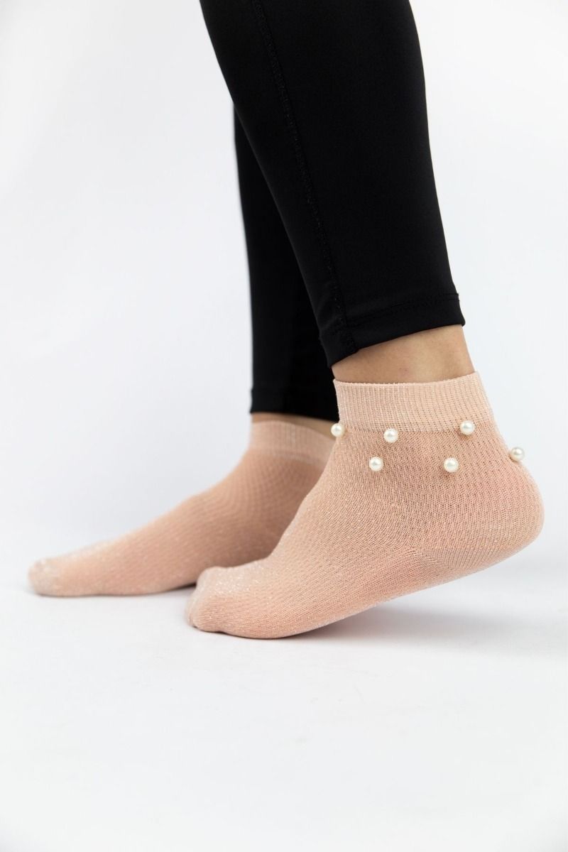 Γυναικείες fashion κάλτσες microfiber GLITTER Pamela 18800 Σομόν