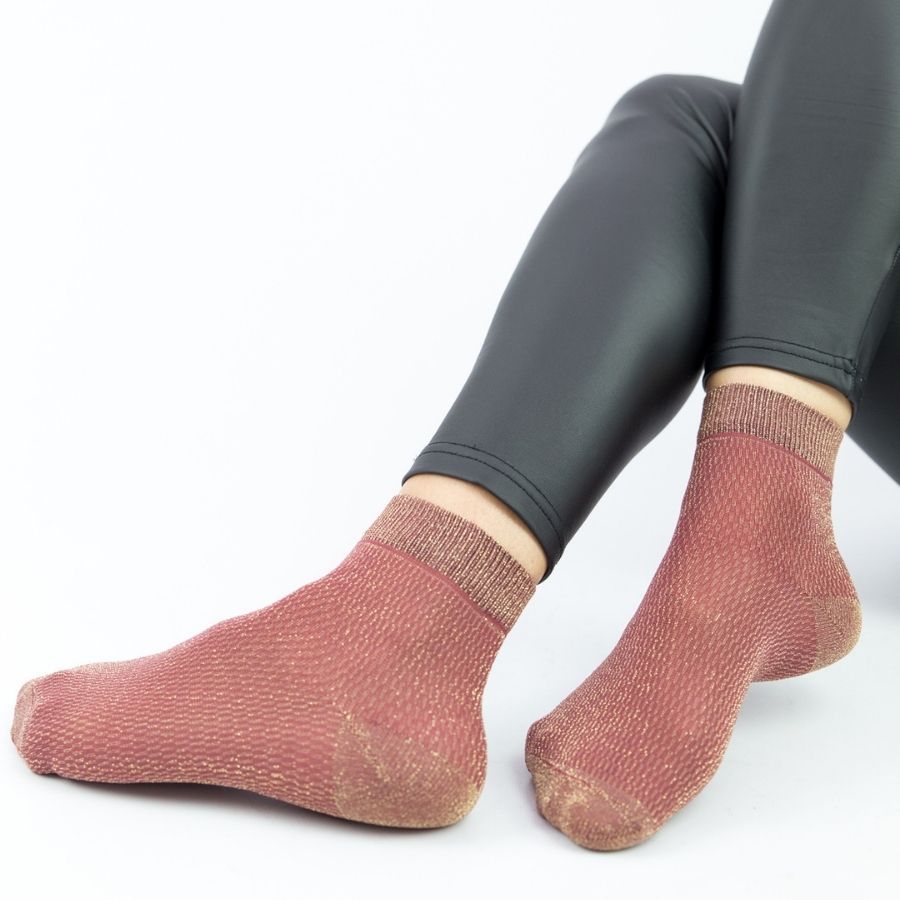 Γυναικείες fashion κάλτσες microfiber FIBER I Pamela 20799 Κεραμιδί