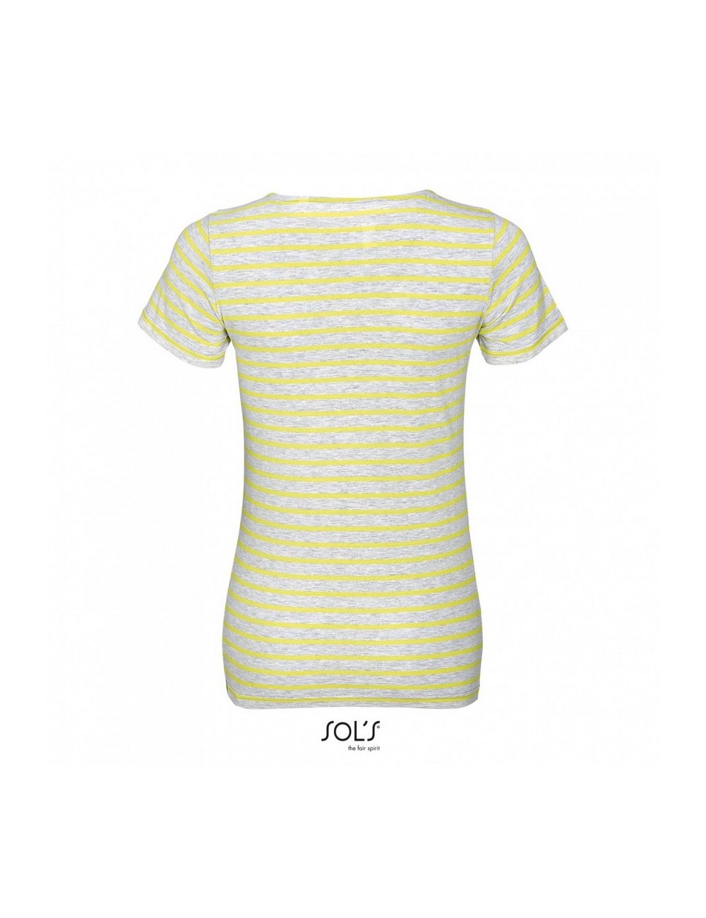 Γυναικείο ριγέ T-shirt Sol's Miles Women outlet - 01399 Ash/Lemon