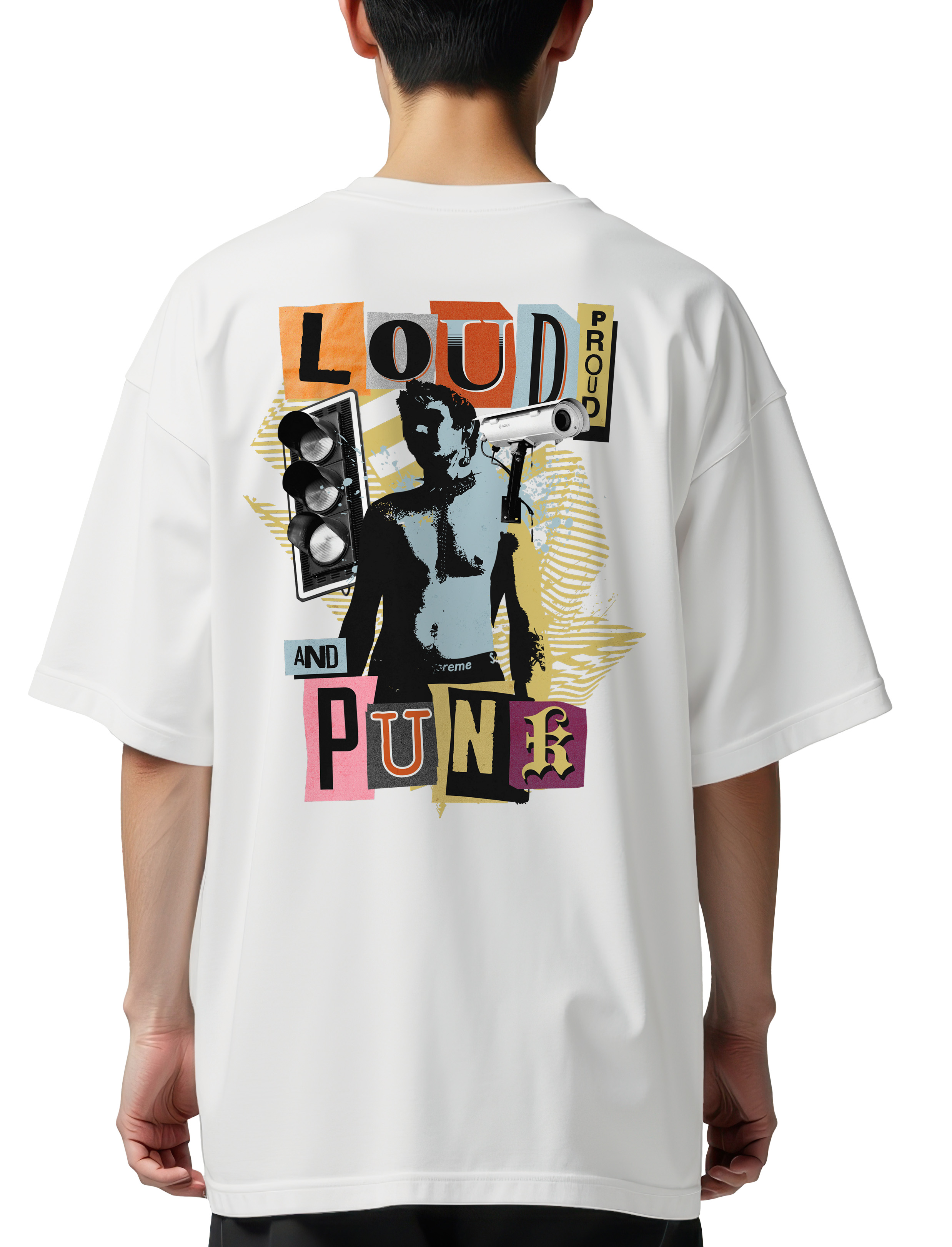 Oversized T-Shirt Loud Proud And Punk Pop Culture White