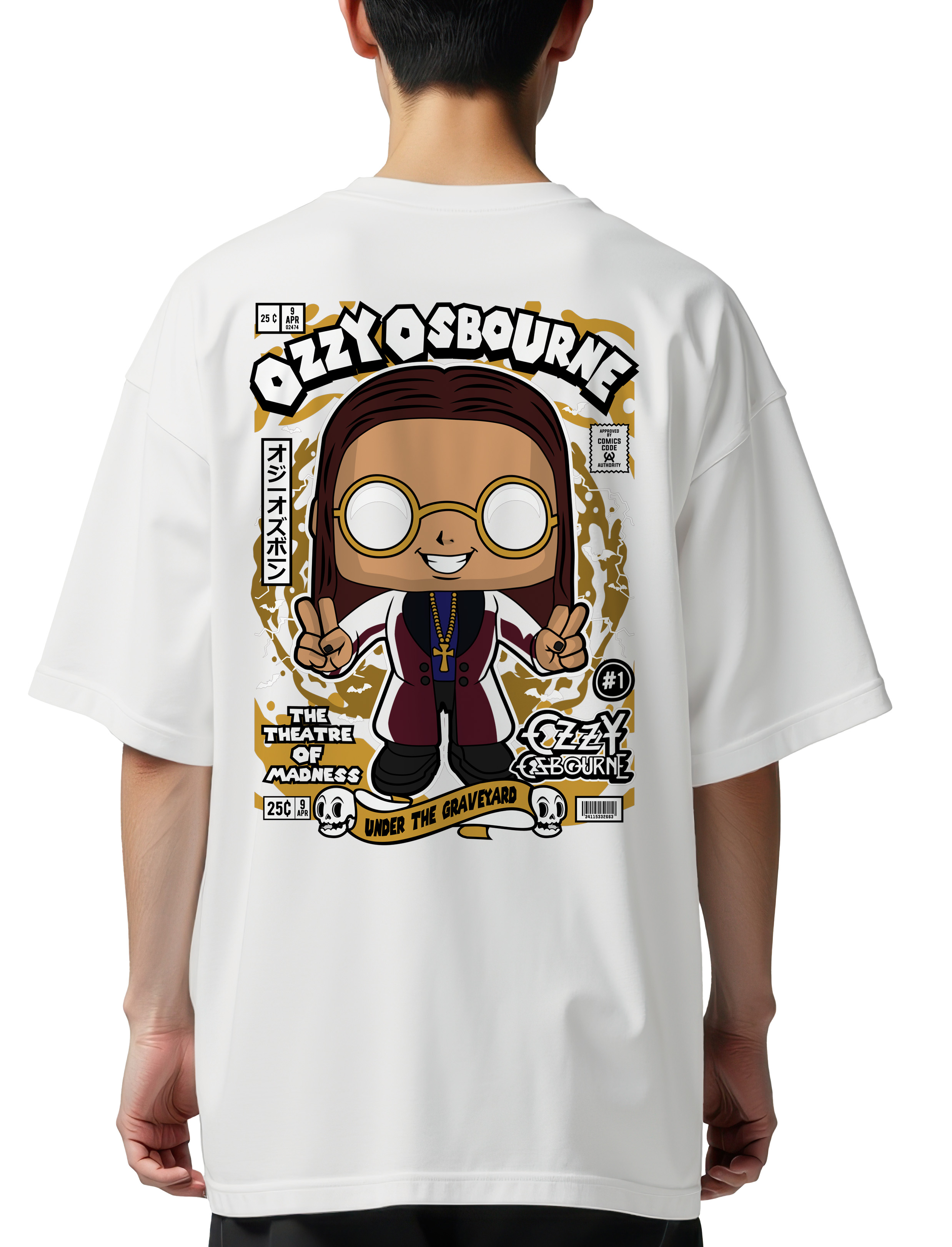 Oversized T-Shirt Ozzy Osbourne Pop Culture White