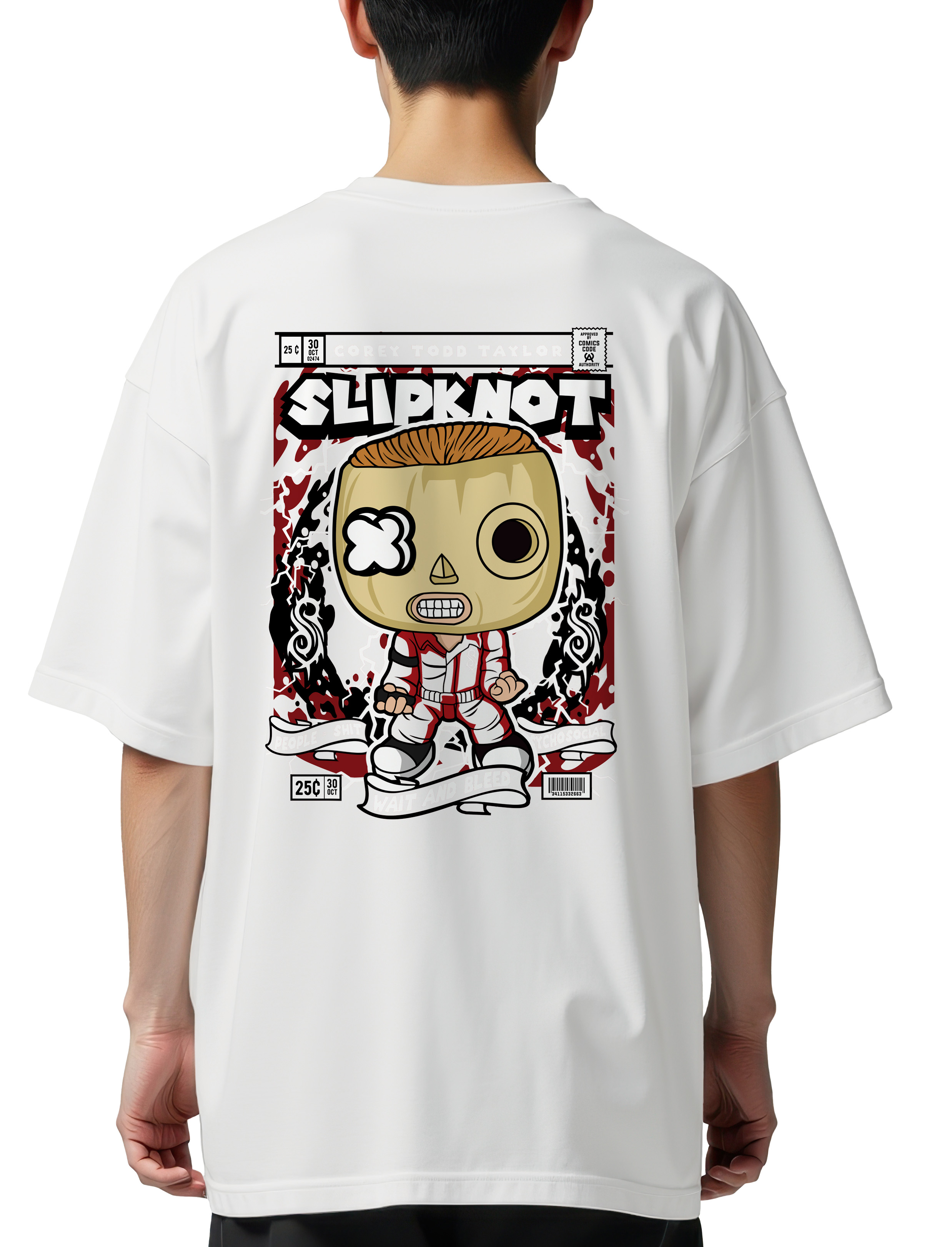 Oversized T-Shirt Corey Taylor Slipknot Pop Culture White