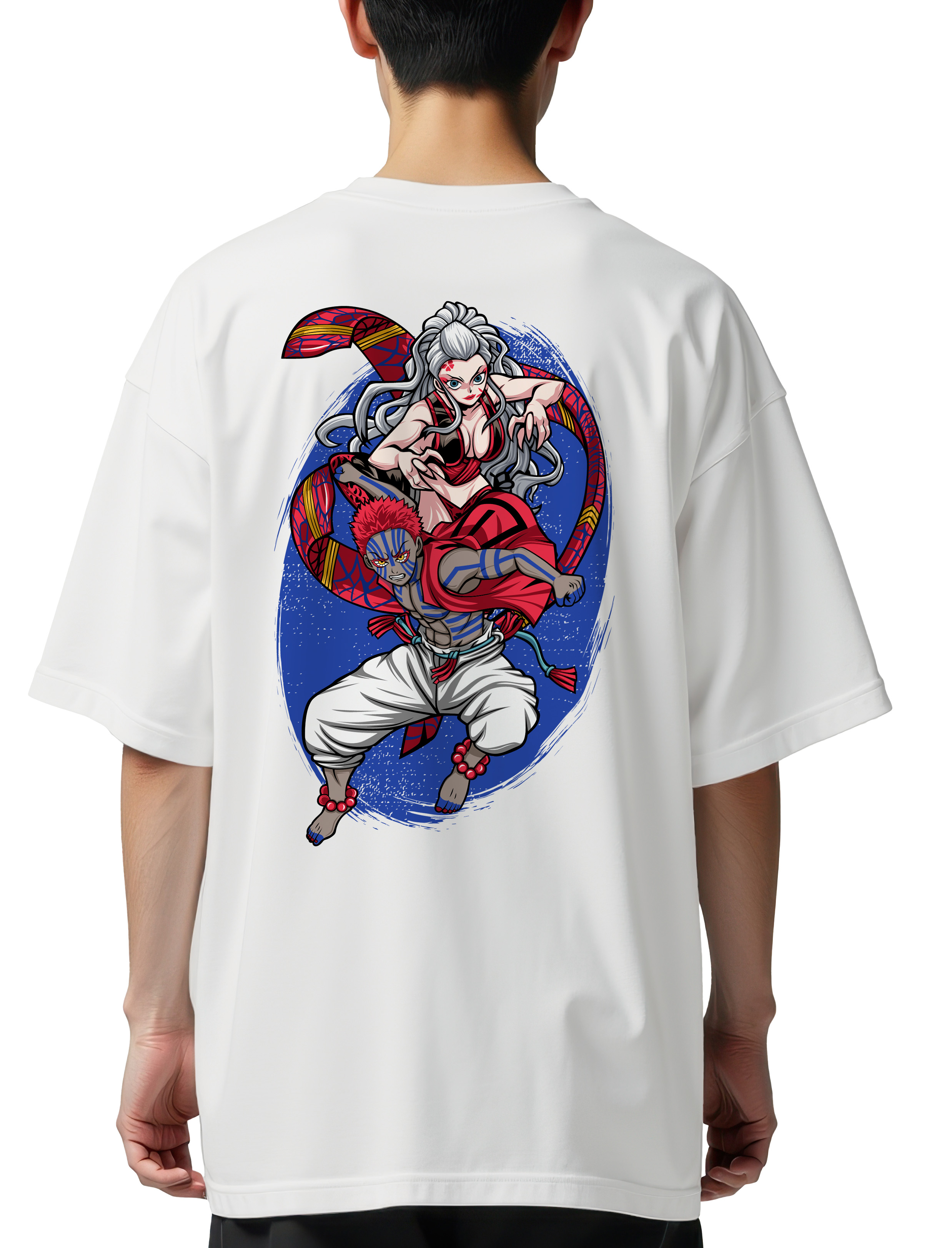 Oversized T-Shirt Demon Slayer Muzan Pop Culture White