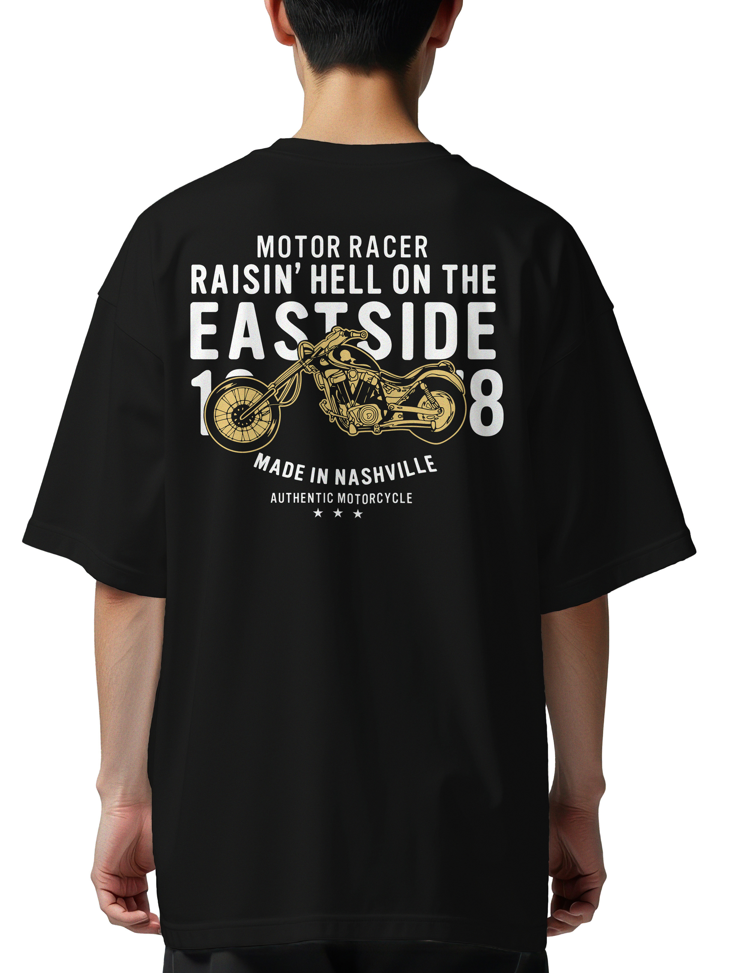 Oversized T-Shirt Eastside motors Pop Culture Black