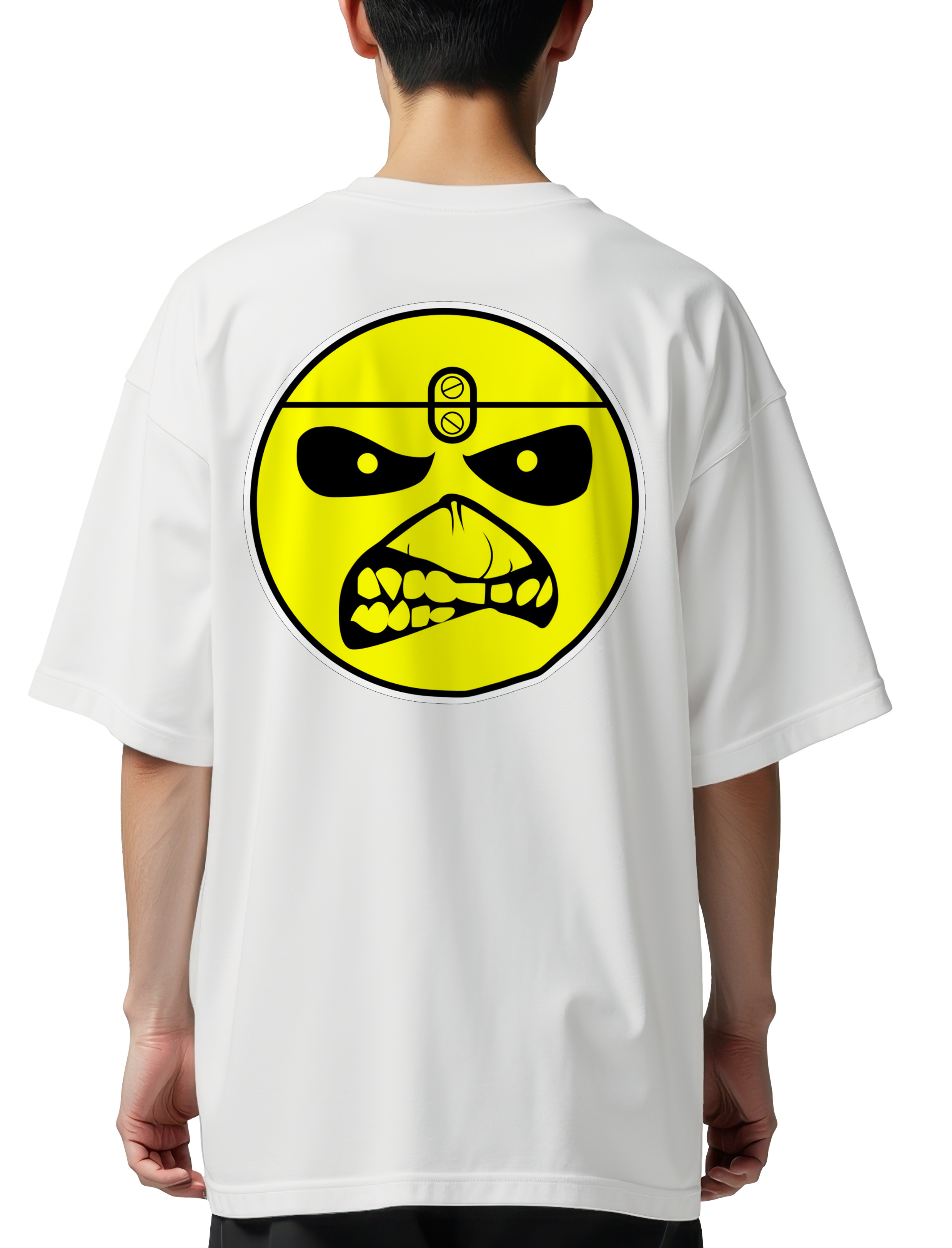 Oversized T-Shirt Iron Maiden Logo Rock Avenue White