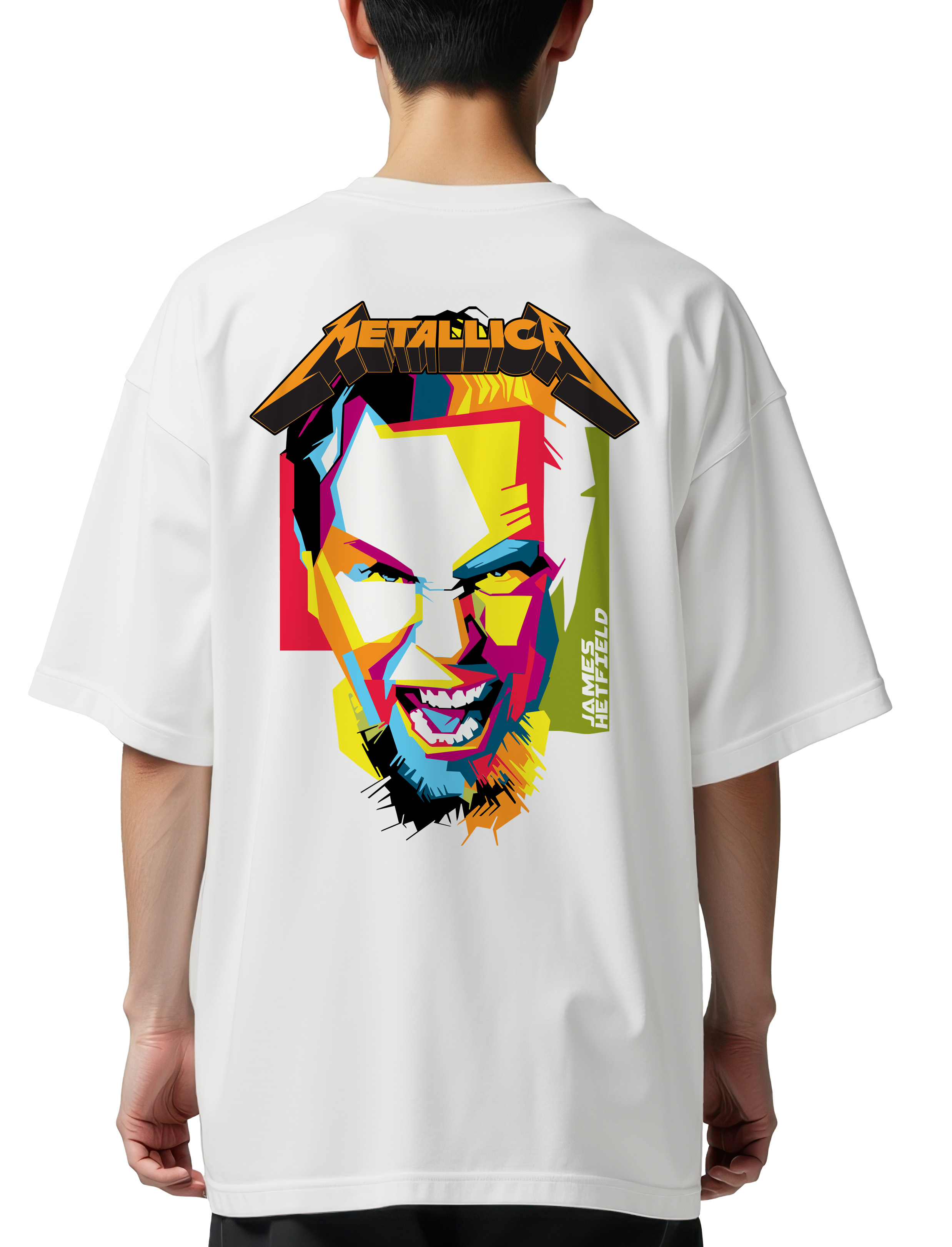 Oversized T-Shirt James Hetfield 1 Rock Avenue White
