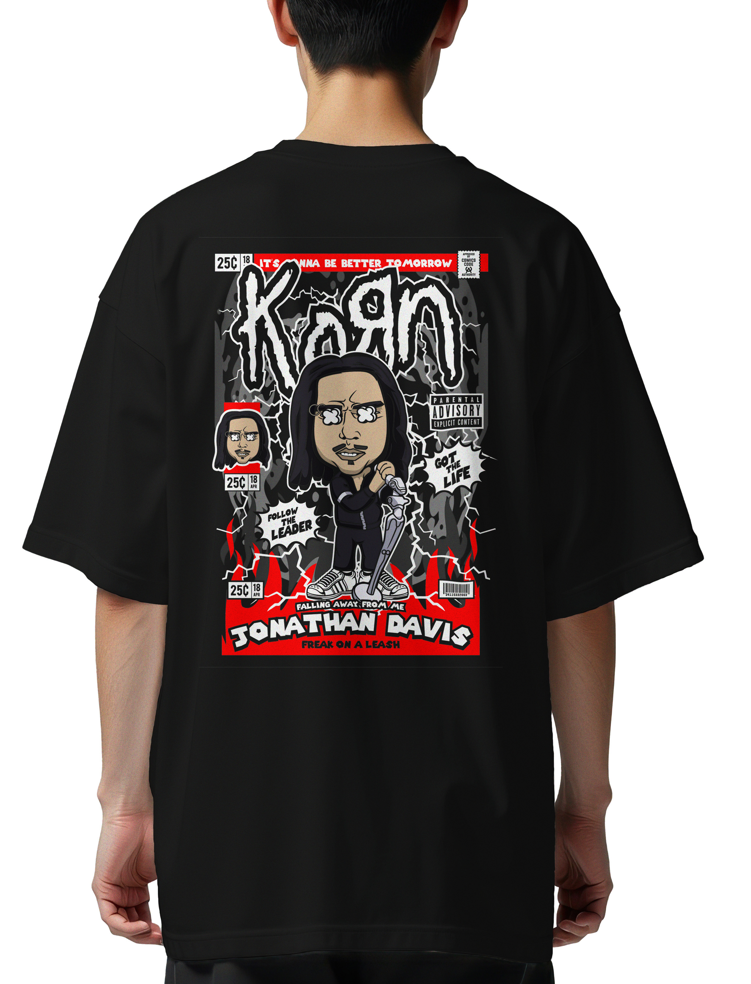 Oversized T-Shirt Jonathan Davis KoRn Pop Culture Black