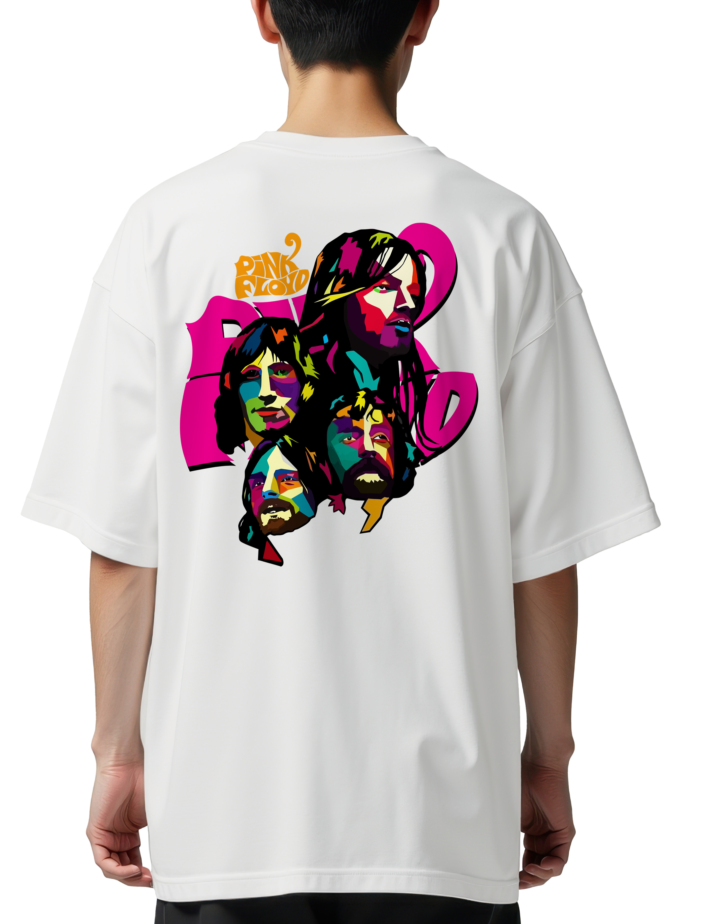 Oversized T-Shirt Pink Floyd 1 Rock Avenue White