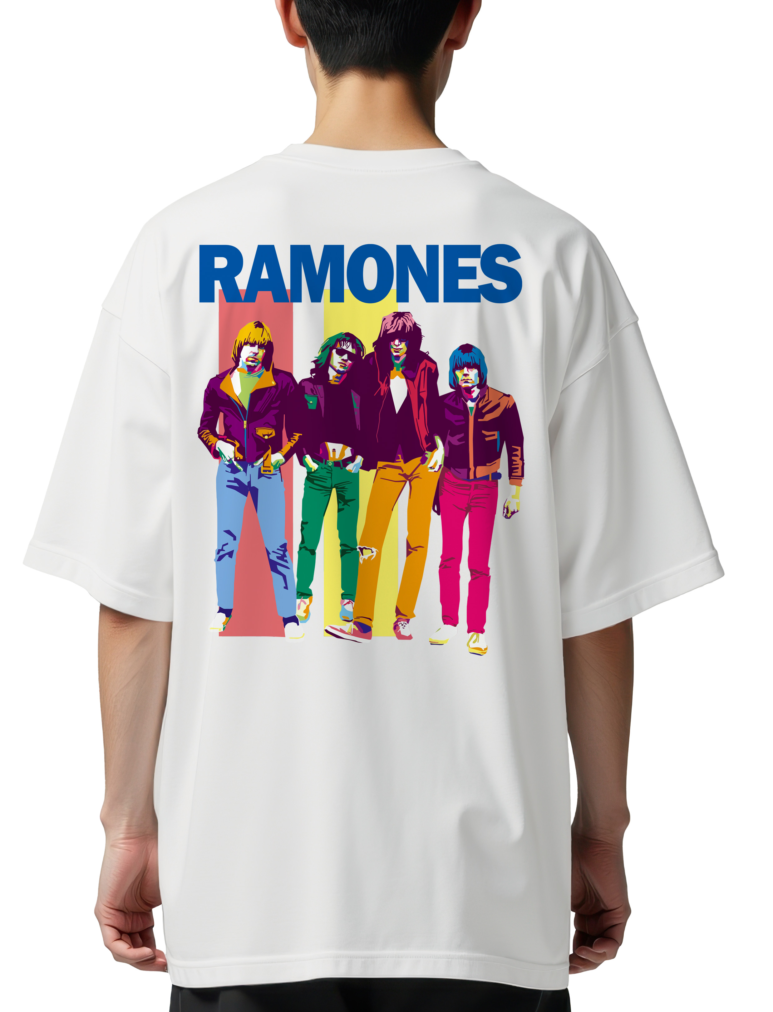 Oversized T-Shirt Ramones Art1 Rock Avenue White
