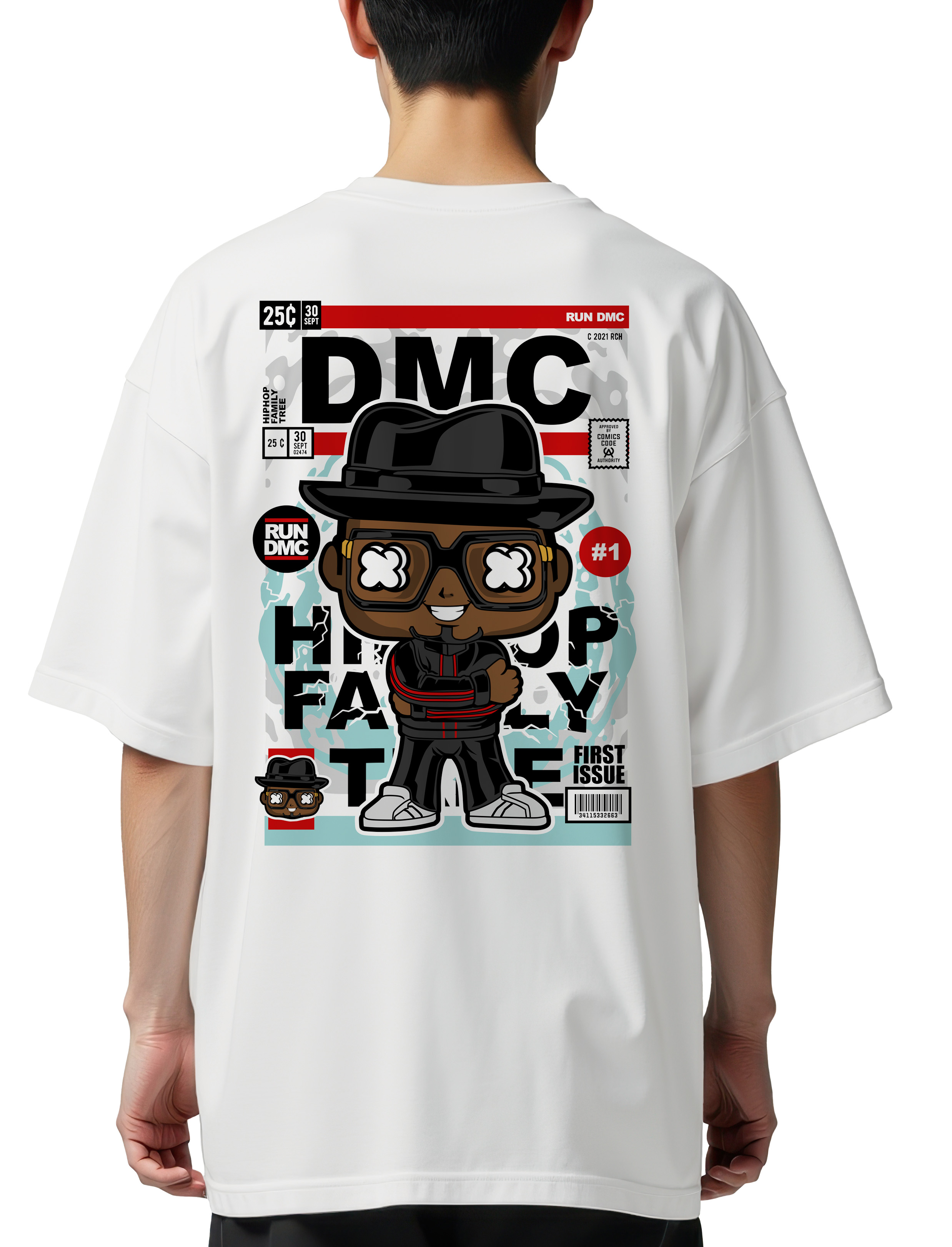 Oversized T-Shirt Run DMC Pop Culture White