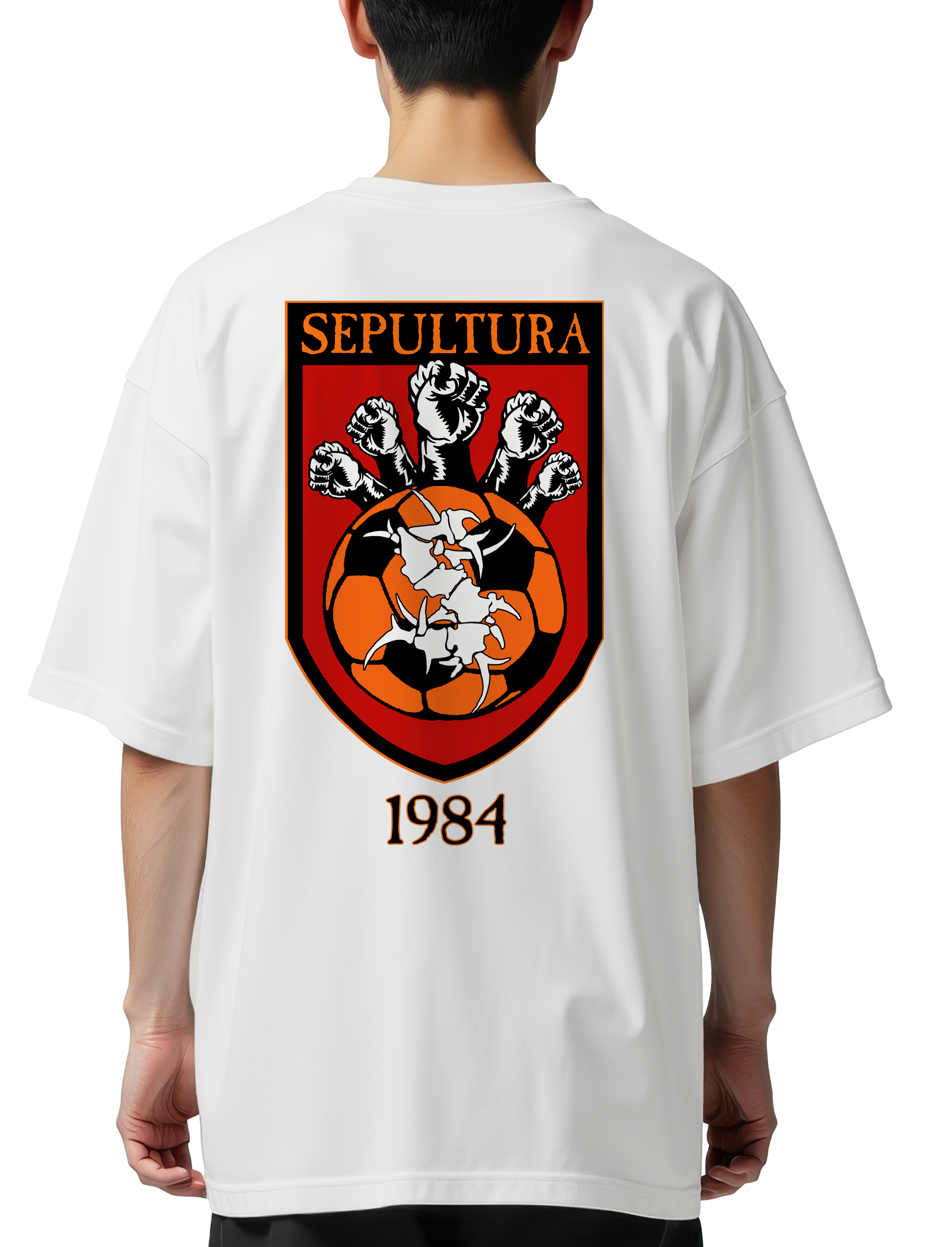 Oversized T-Shirt Stay Focus Pop Culture White