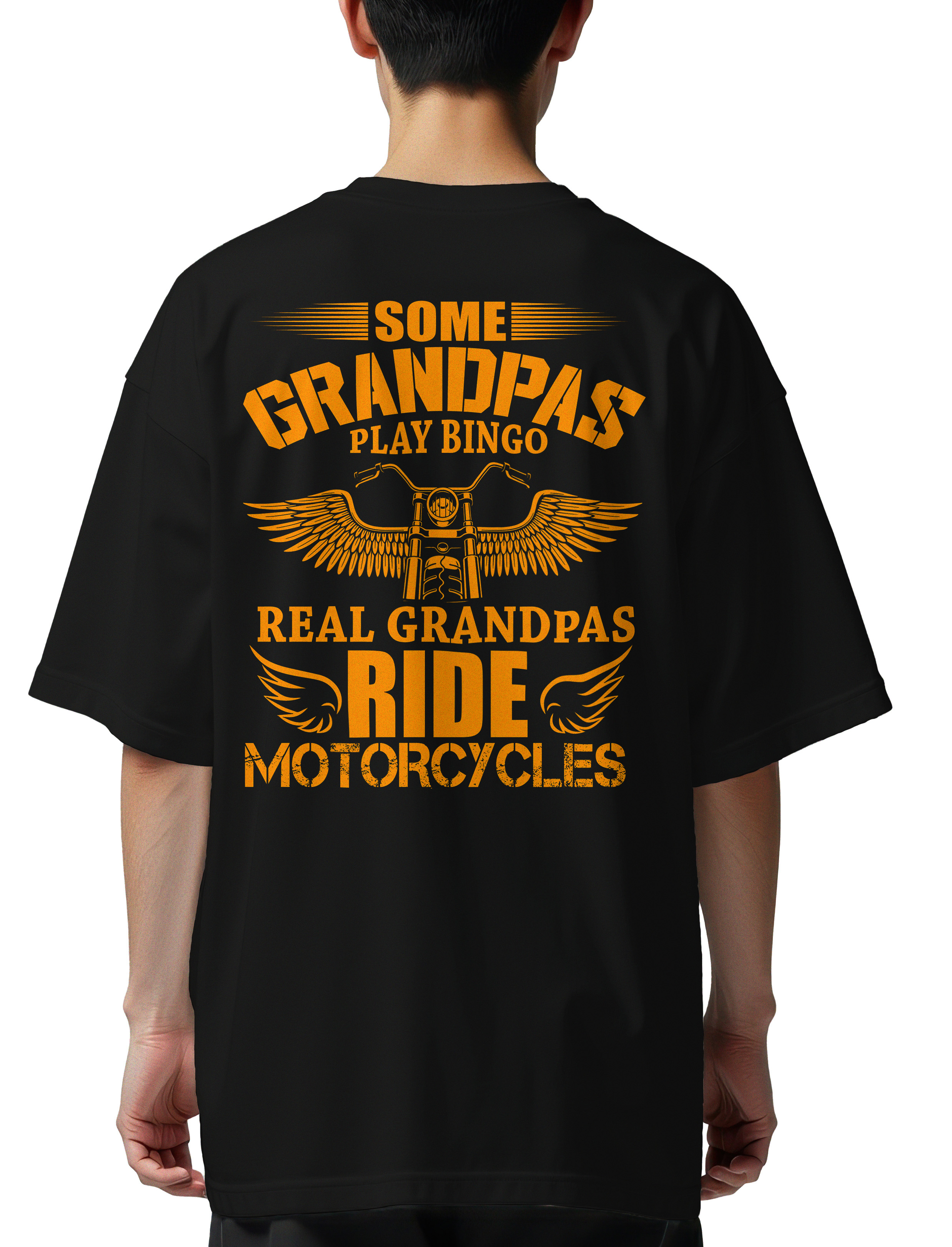 Oversized T-Shirt Some grandpas play bingo Pop Culture Black