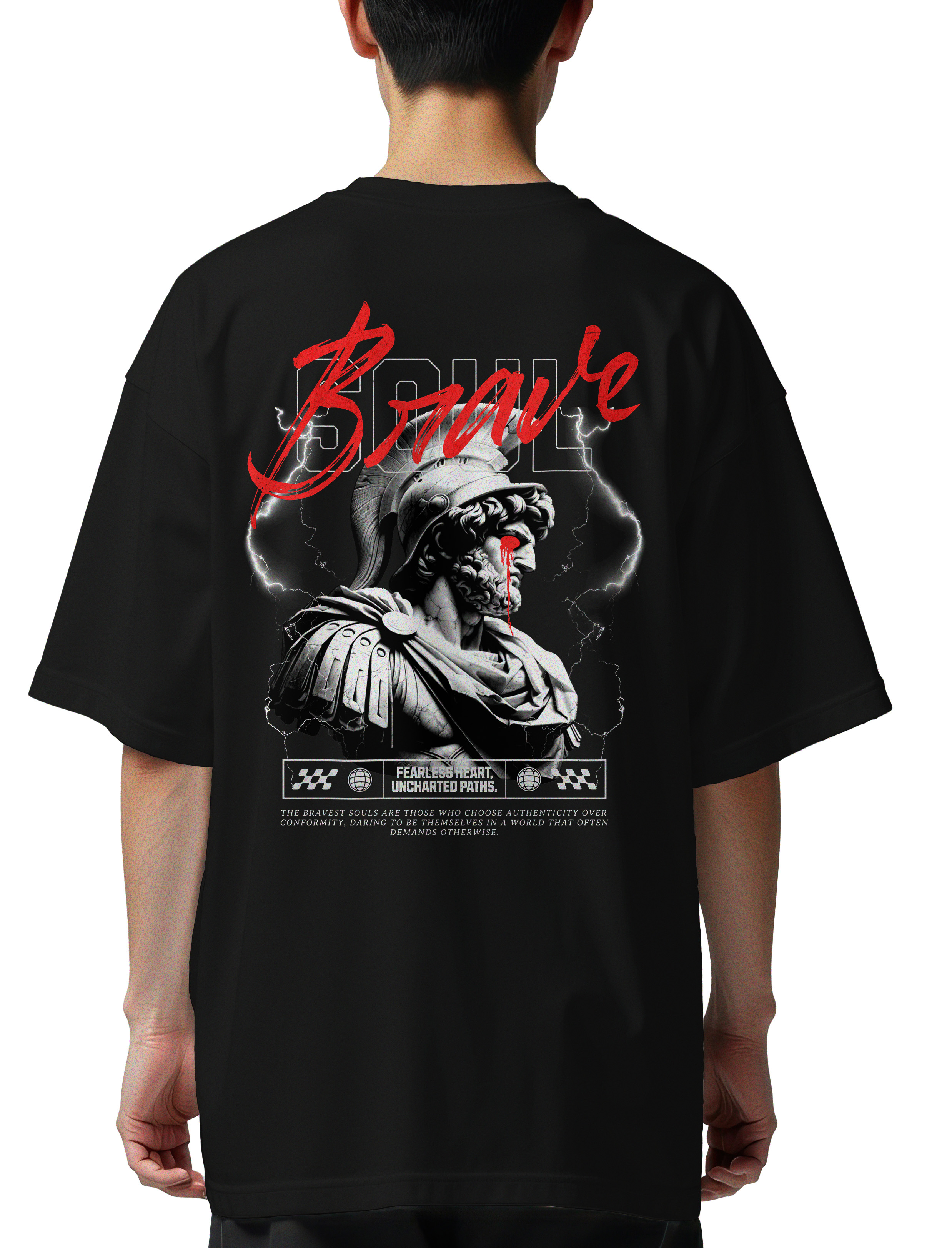 Oversized T-Shirt Soul Brave Pop Culture Black