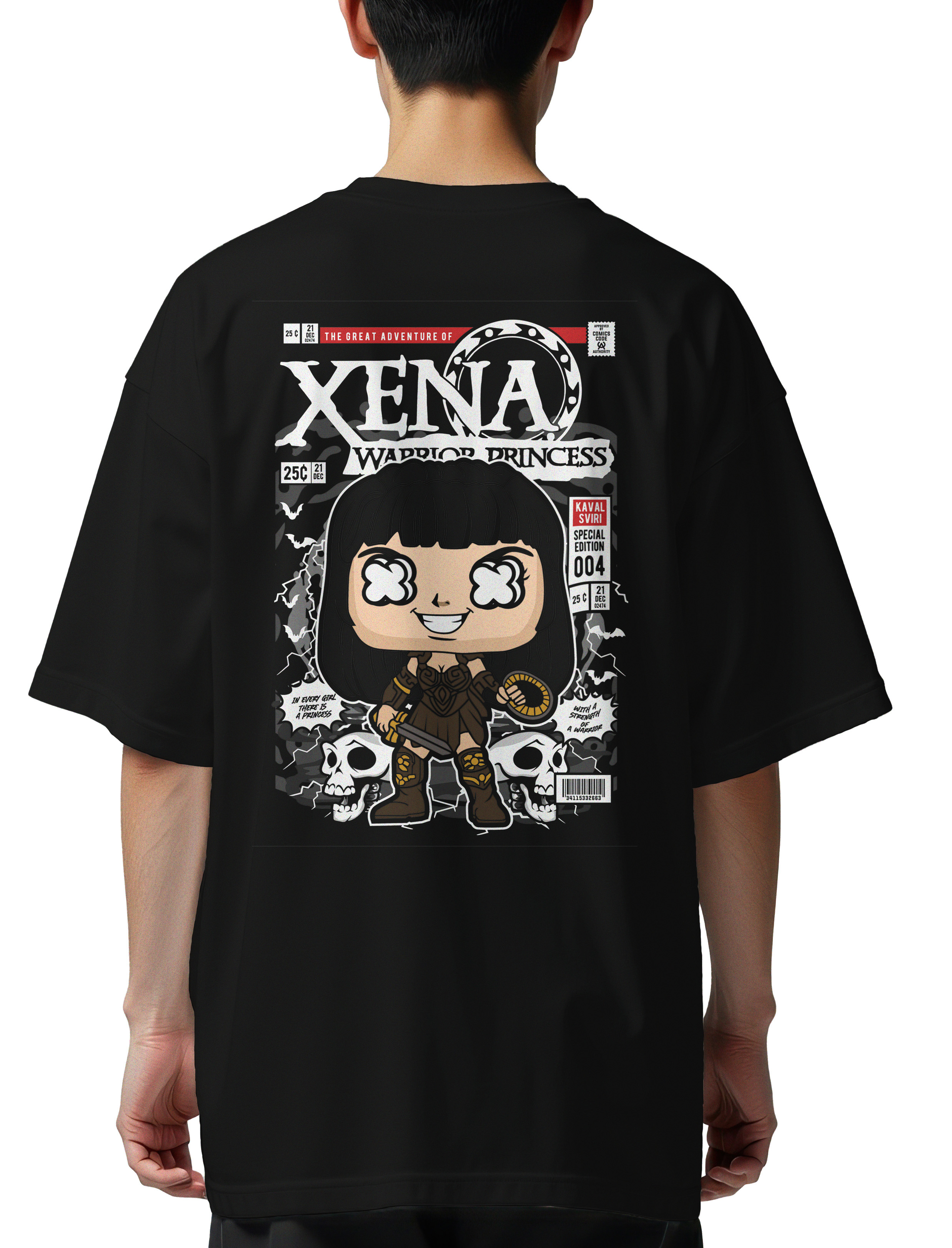 Oversized T-Shirt Xena Pop Culture Black