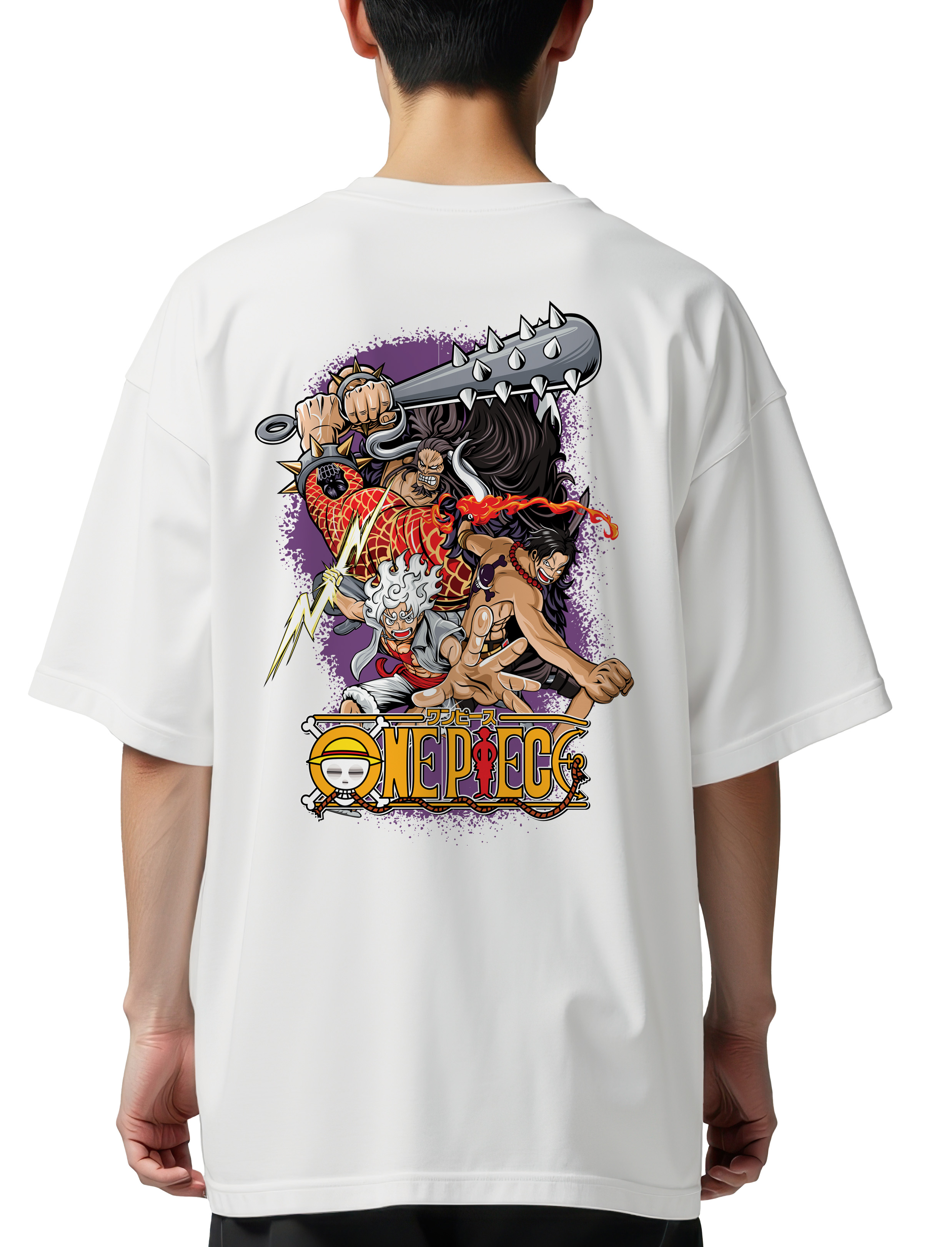 Oversized T-Shirt One Piece All Gears Pop Culture White
