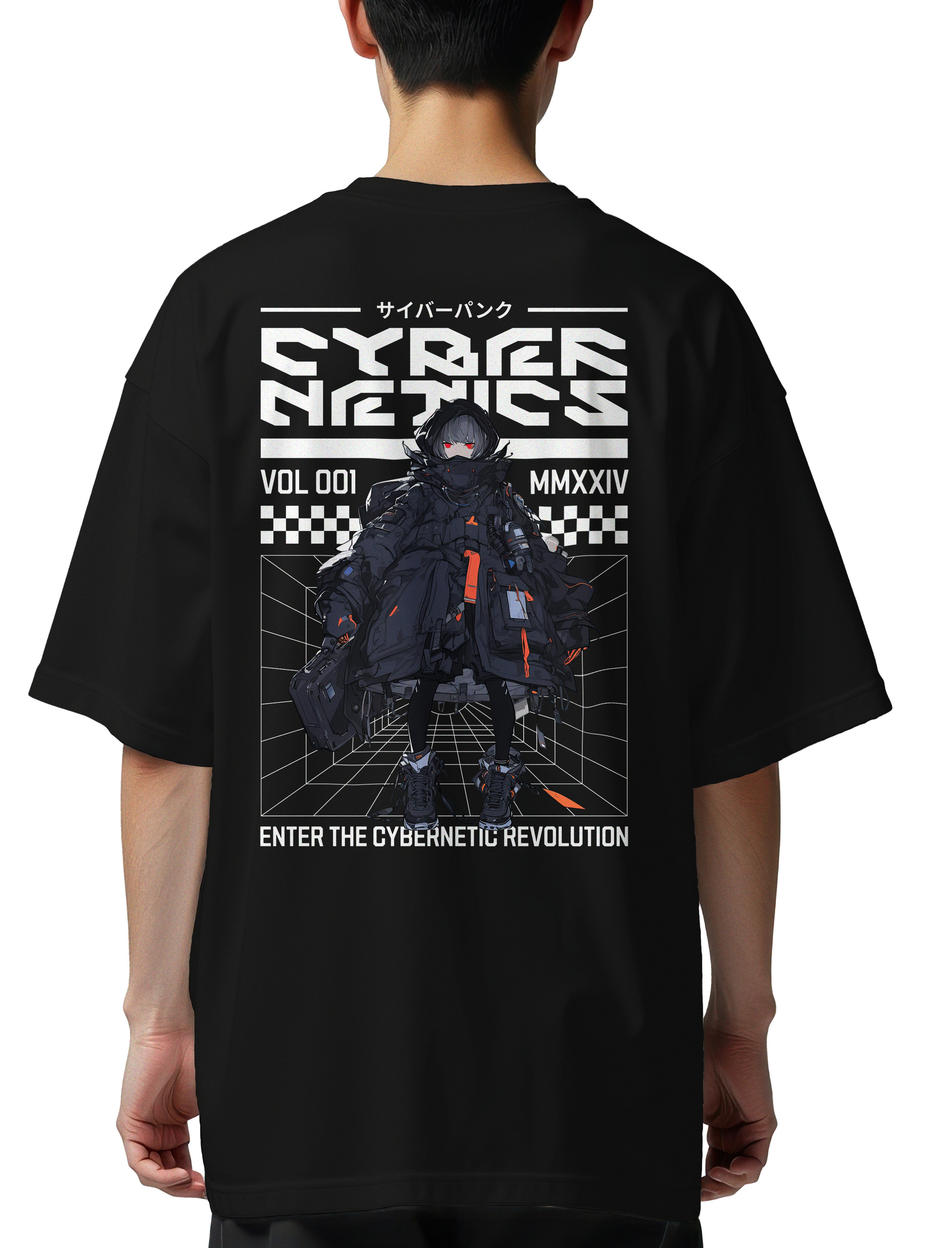 Oversized T-Shirt Cybernetic Revolution Pop Culture Black