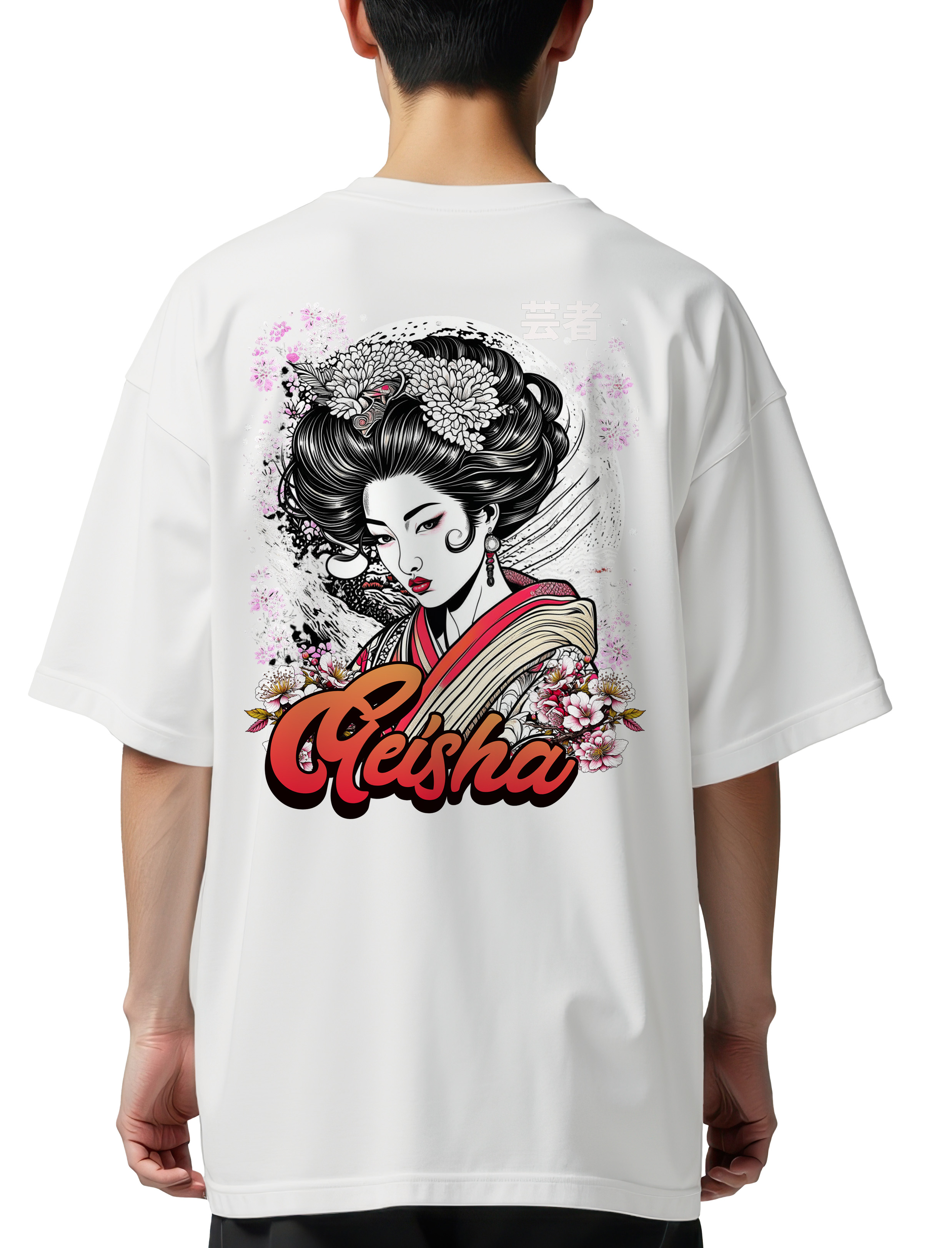 Oversized T-Shirt Geisha Pop Culture White