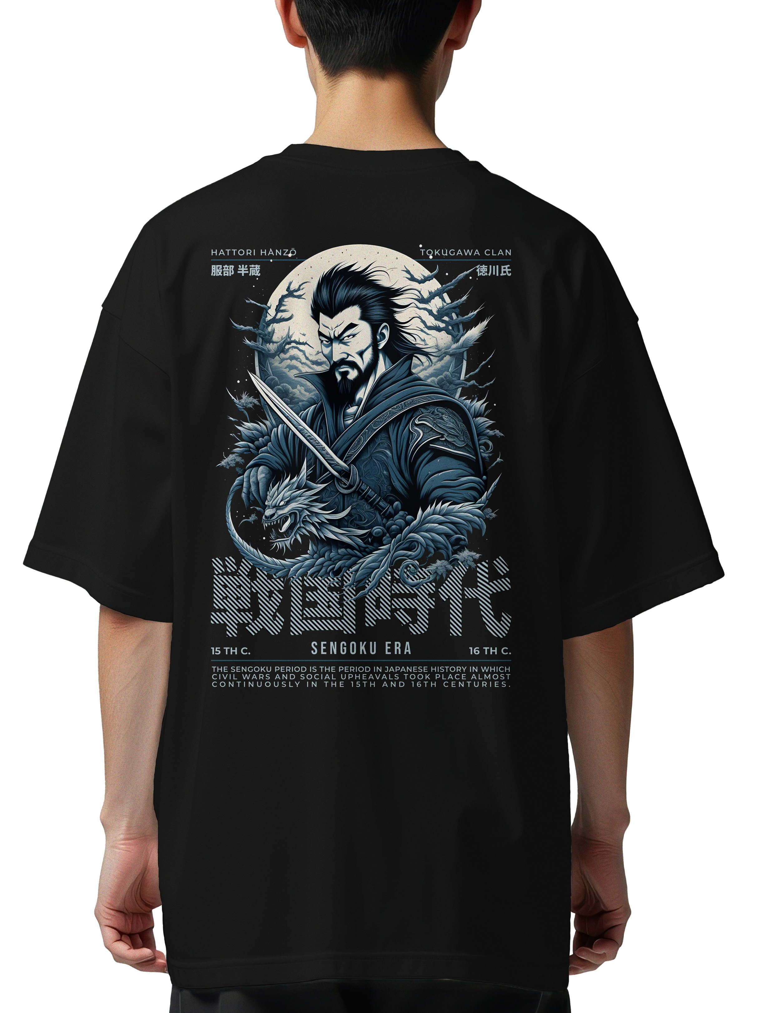 Oversized T-Shirt Sengoku Era Pop Culture Black
