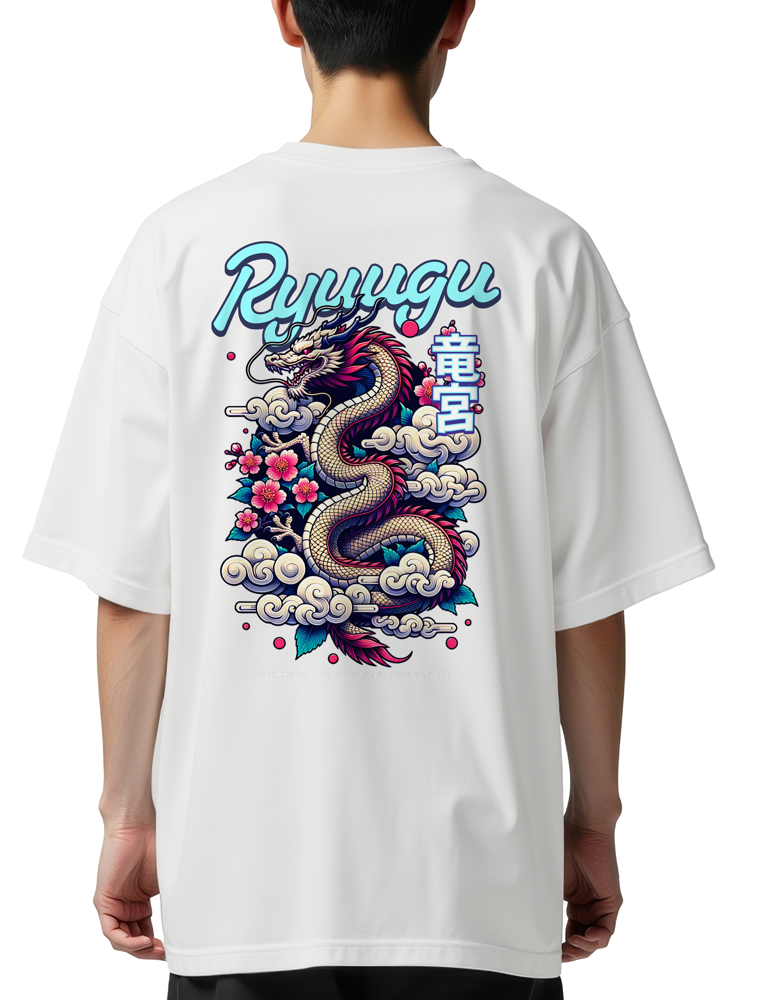 Oversized T-Shirt Dragon Pop Culture White