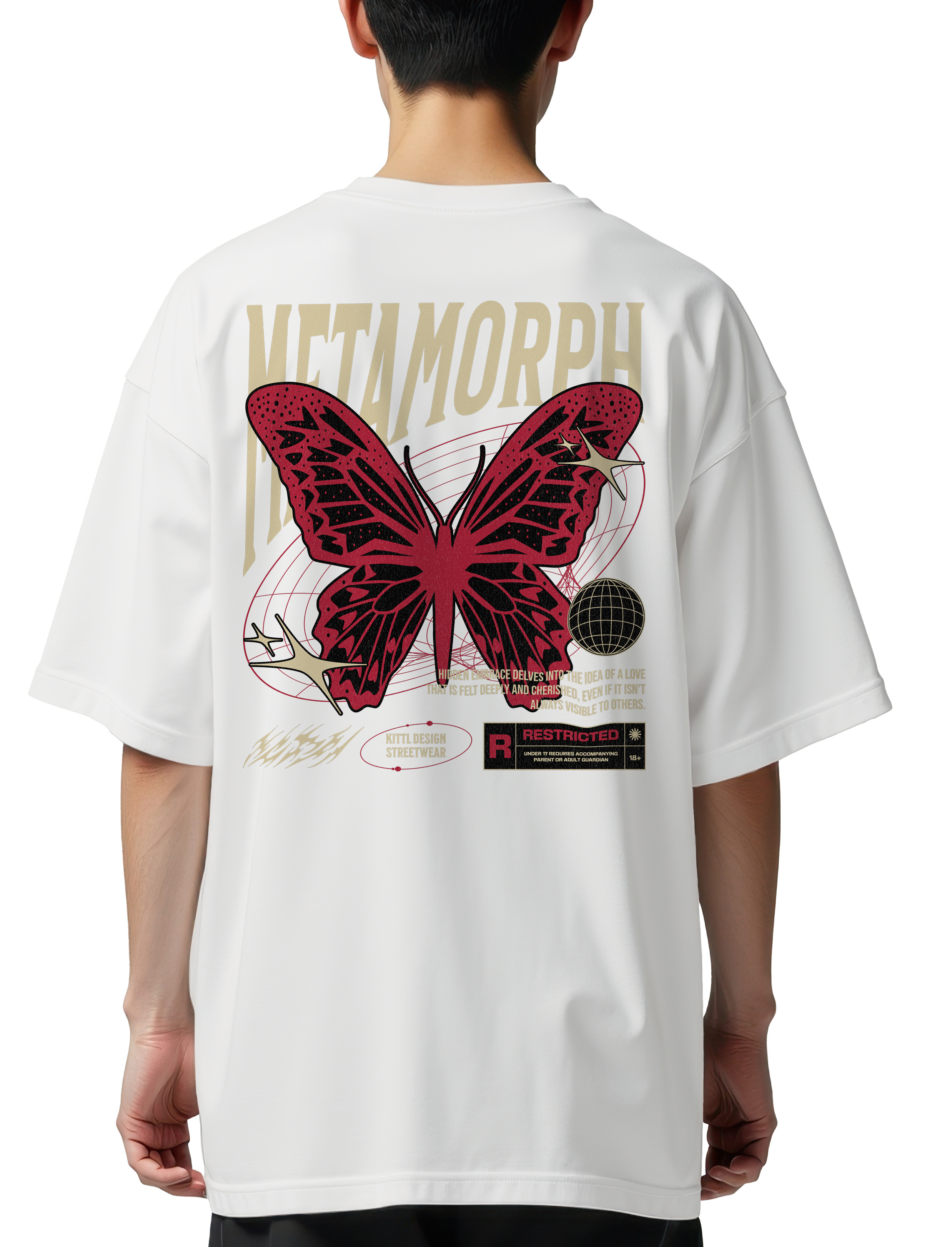 Oversized T-Shirt Metamorph Pop Culture White