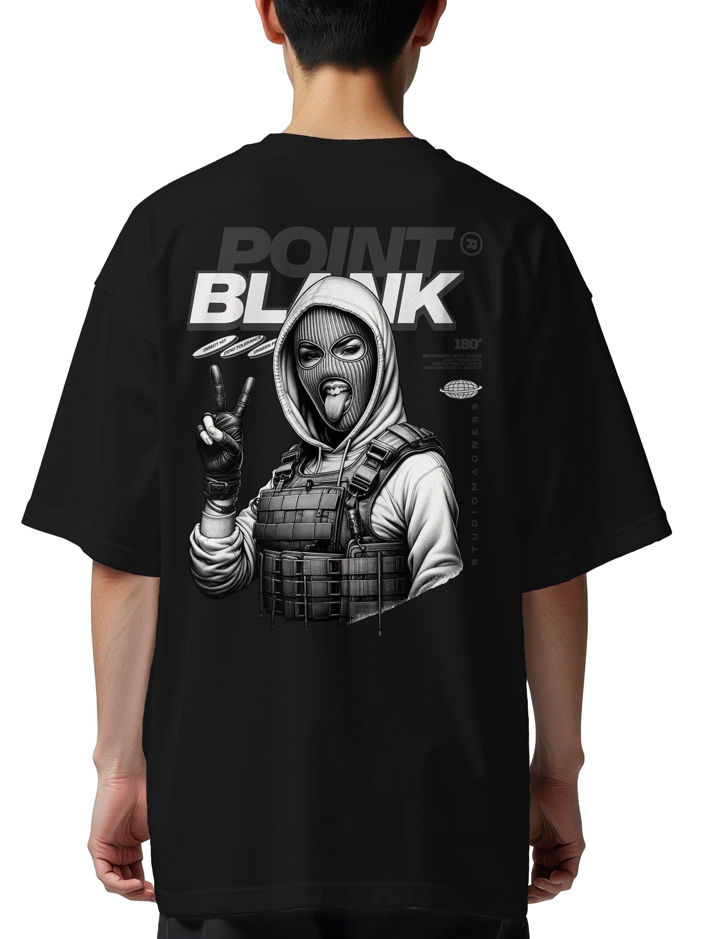 Oversized T-Shirt Streetwear Graphic 17 Pop Culture Black