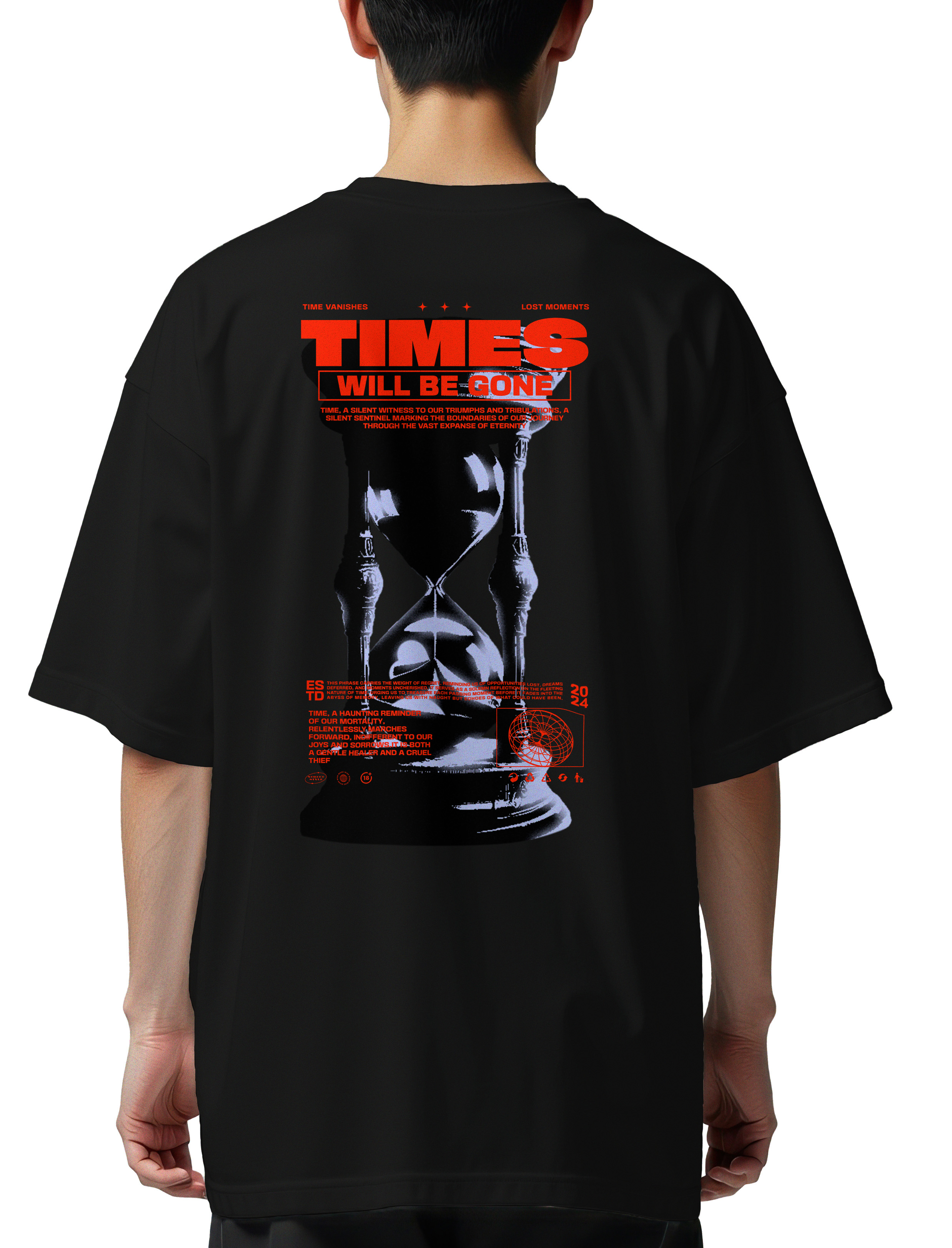 Oversized T-Shirt Times Will Be Gone Pop Culture Black