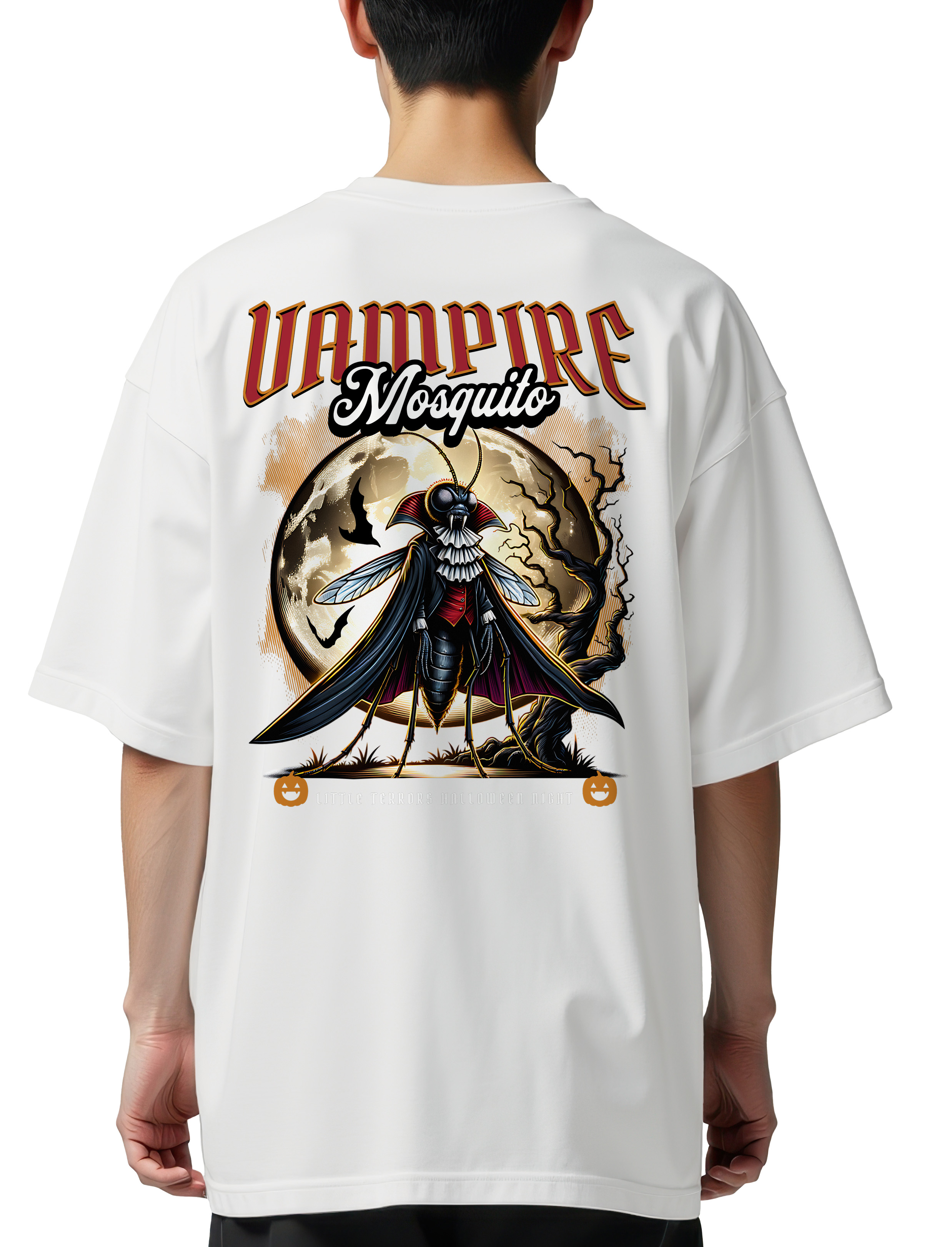 Oversized T-Shirt Vampire mosquito Pop Culture White