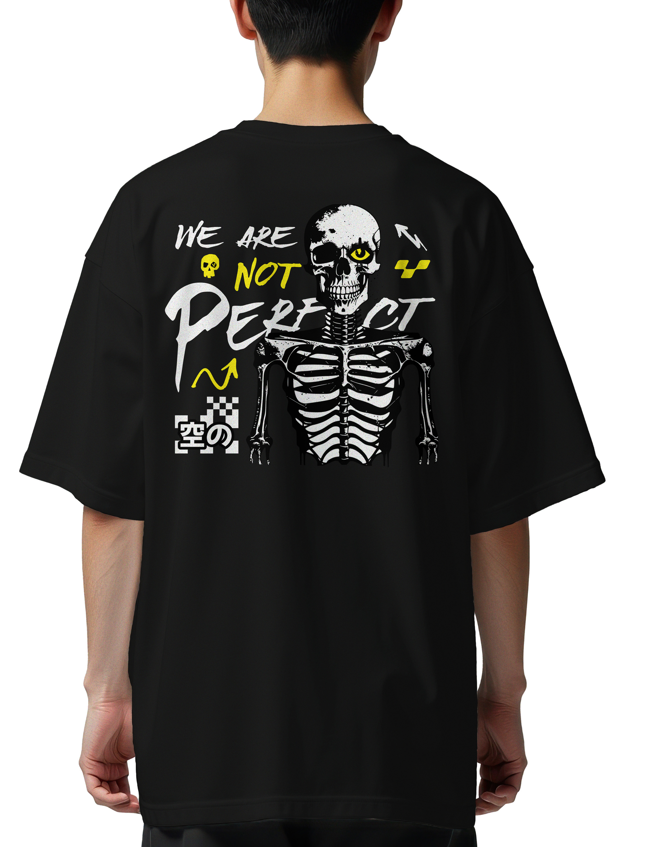 Oversized T-Shirt We Are Not Perfect Pop Culture Black