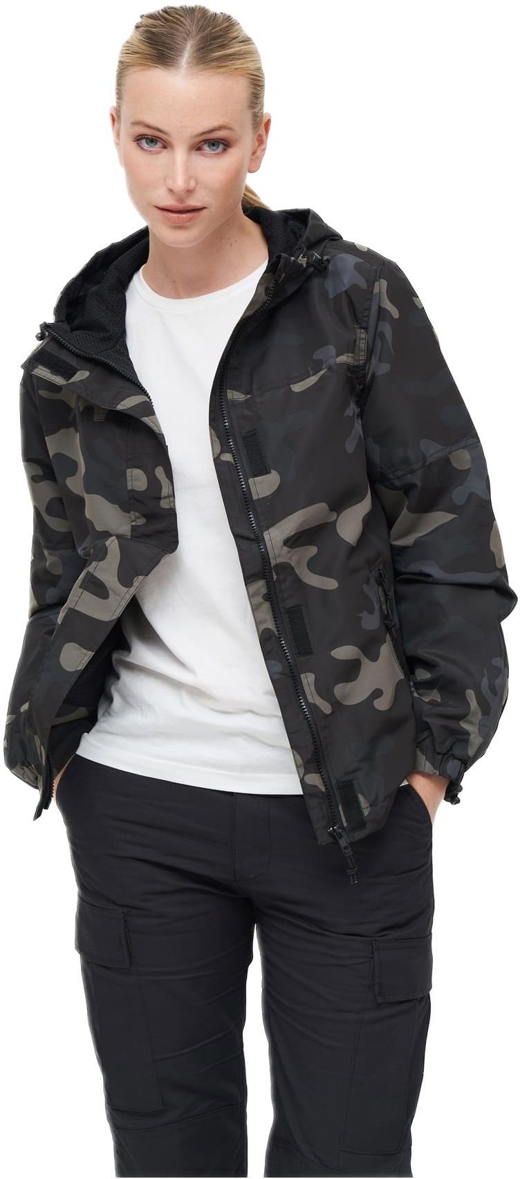 Ladies Summer Windbreaker Frontzip Brandit BD33114-00707 darkcamo