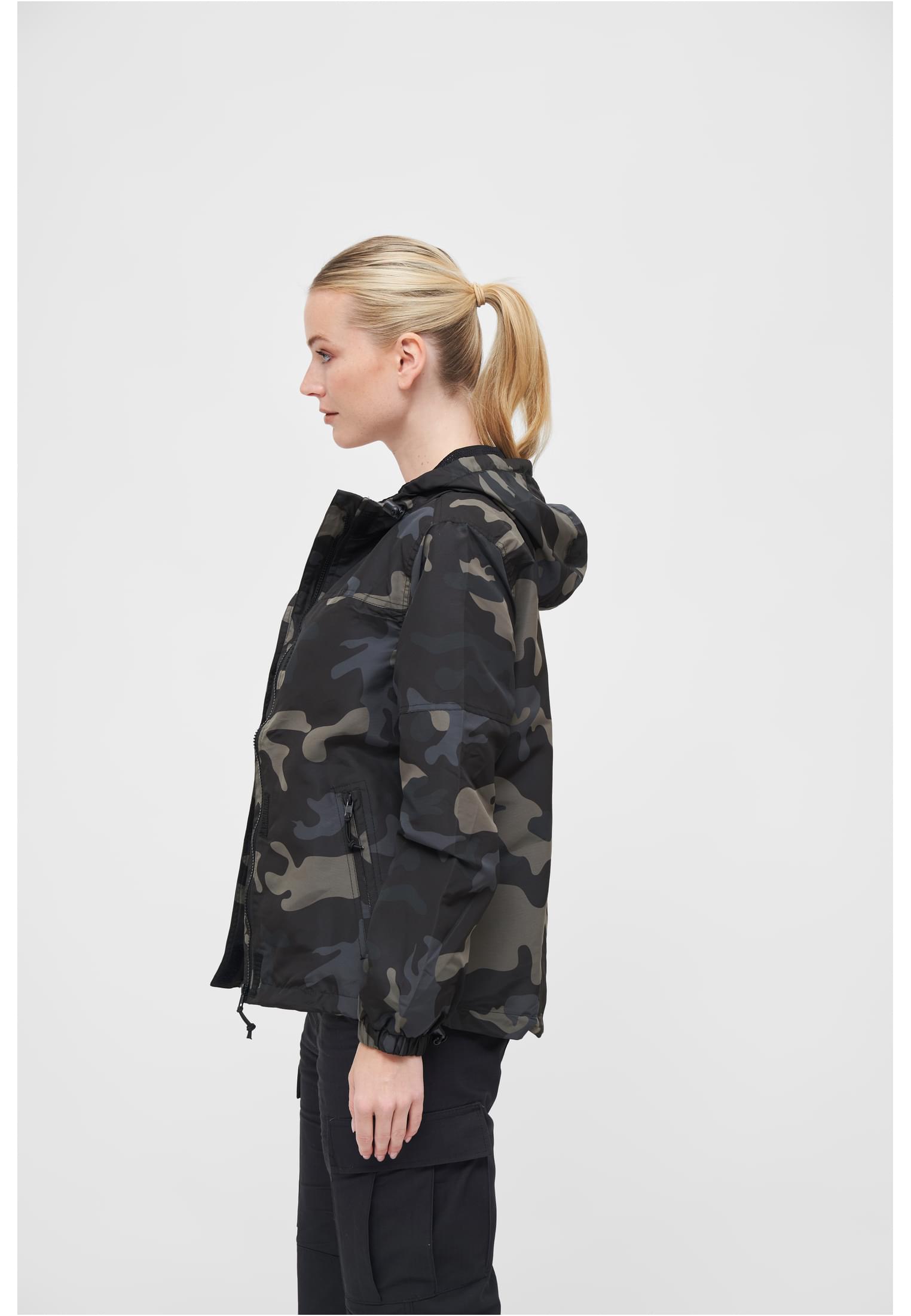 Ladies Summer Windbreaker Frontzip Brandit BD33114-00707 darkcamo