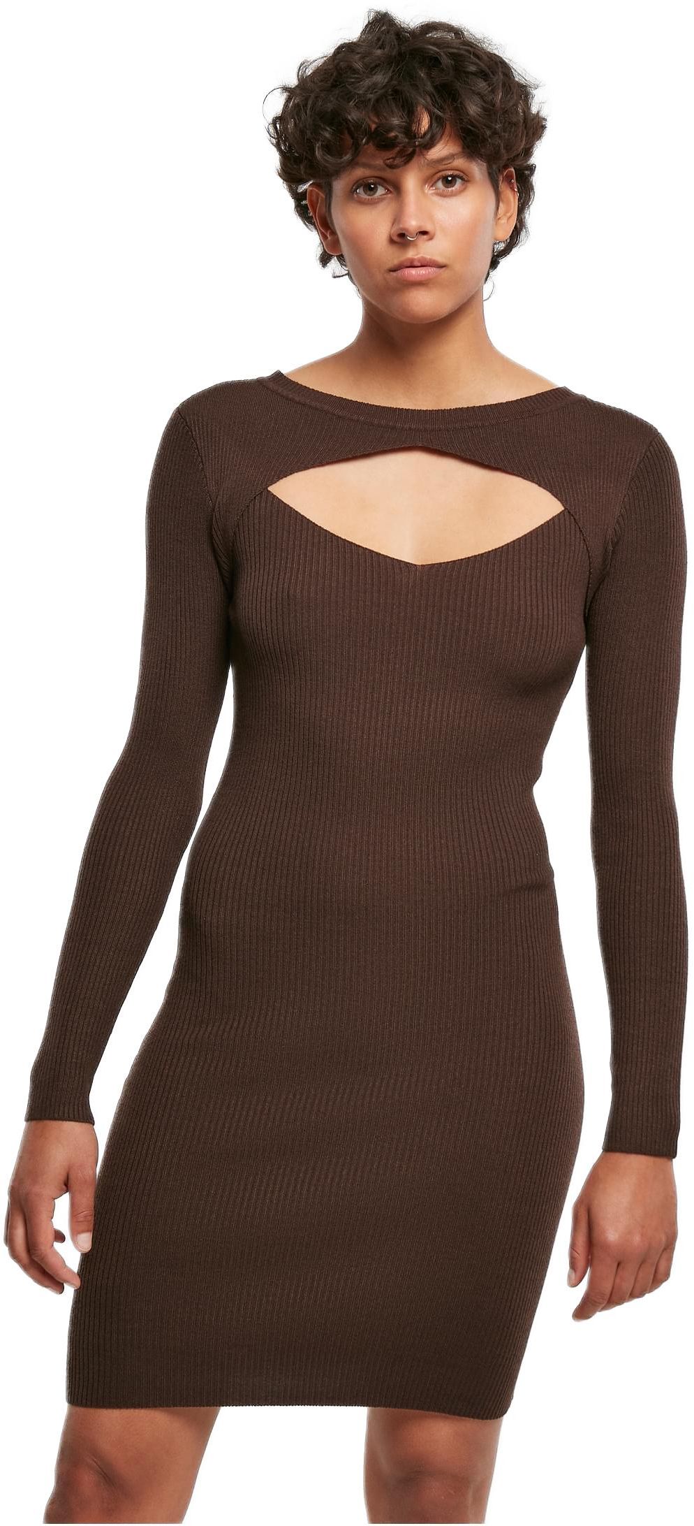 Ladies Cut Out Dress Urban Classics TB1742-00075 brown