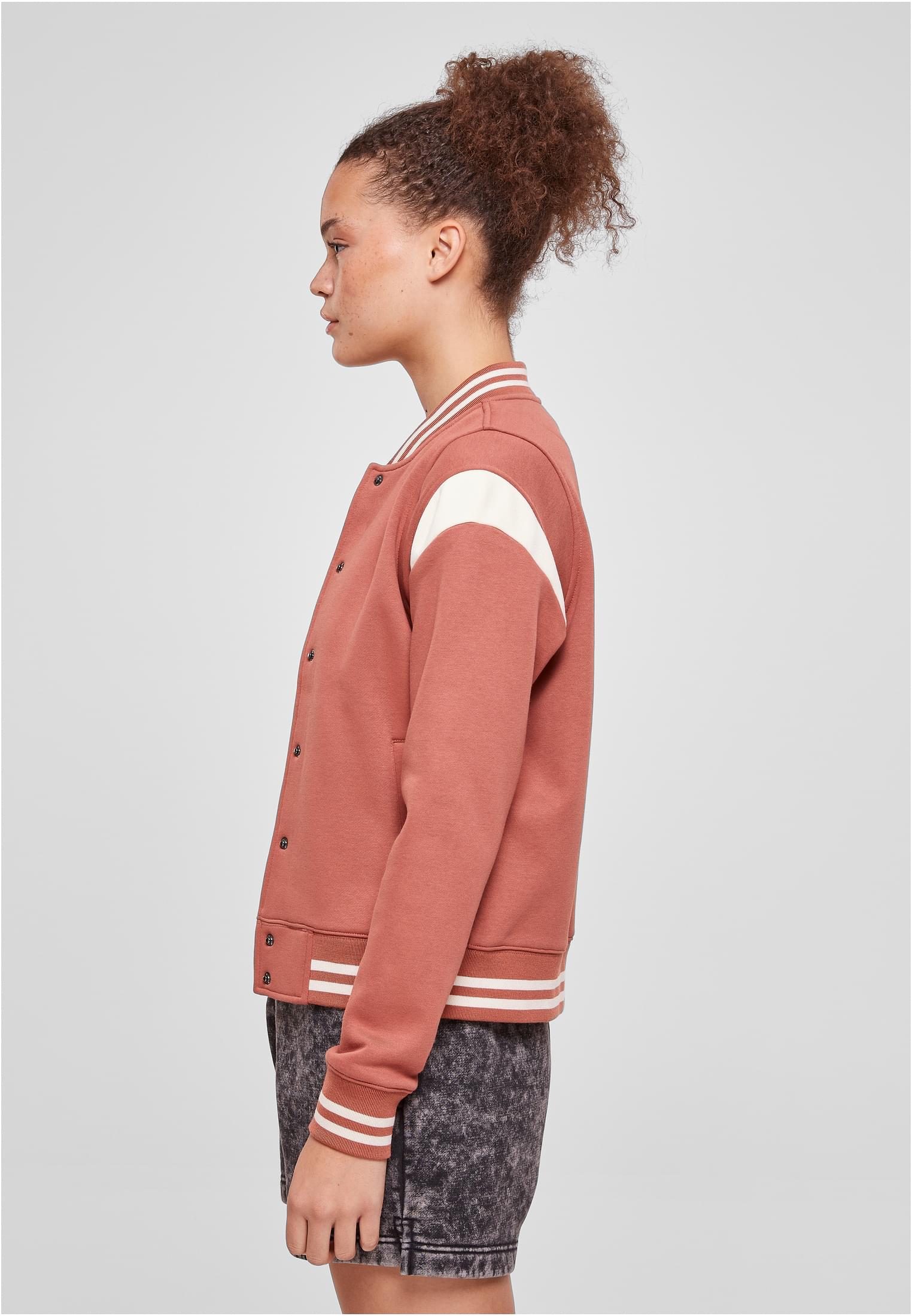 Ladies Inset College Sweat Jacket Urban Classics TB2618-04433 terracotta/whitesand