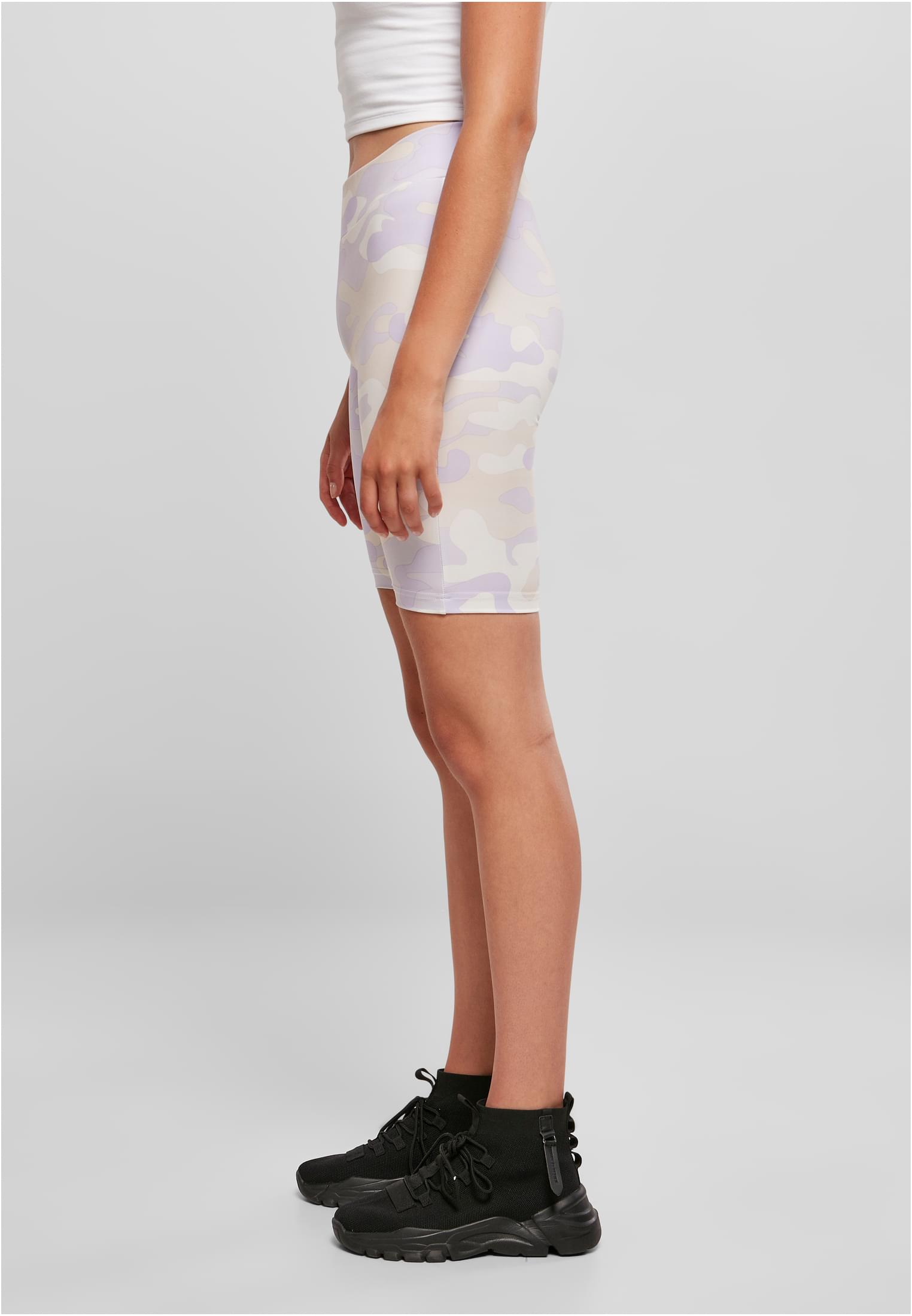 Ladies High Waist Camo Tech Cycle Shorts Urban Classics TB3423-03676 lilaccamo