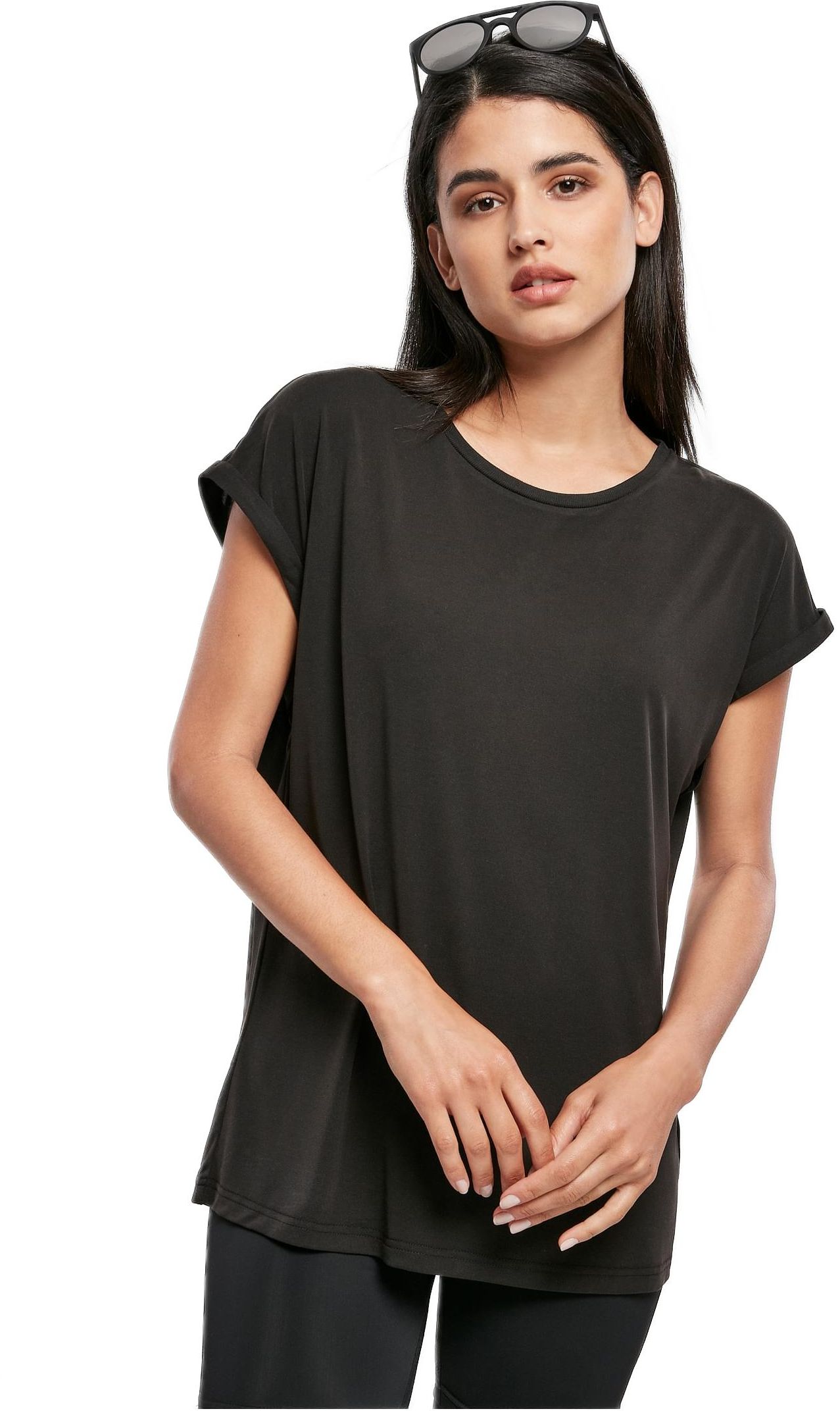 Ladies Modal Extended Shoulder Tee Urban Classics TB4092-00007 black