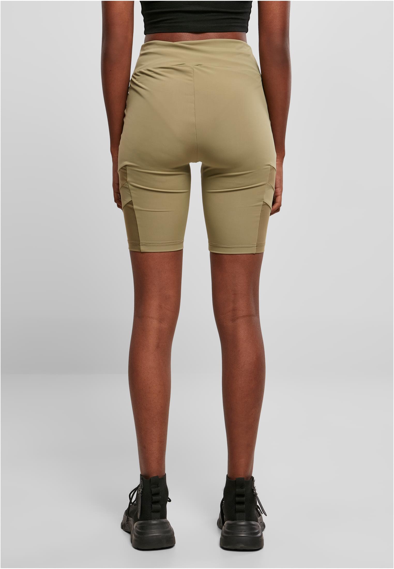 Ladies High Waist Tech Mesh Cycle Shorts Urban Classics TB4354-00472 khaki