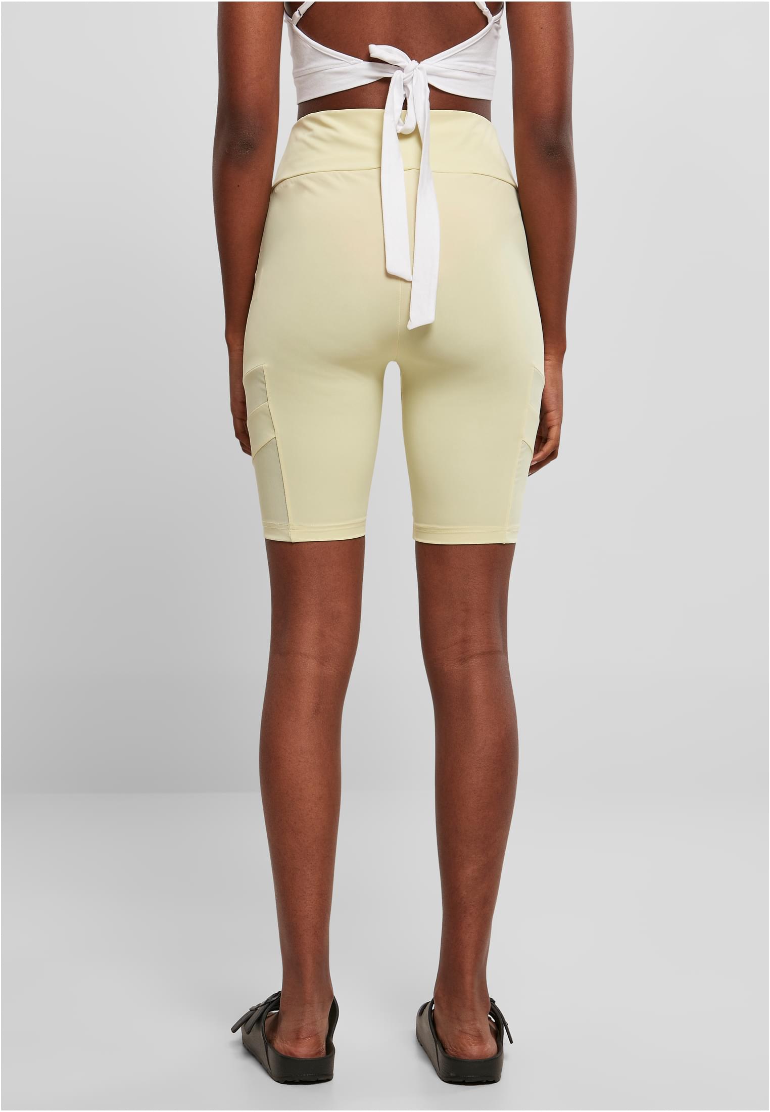 Ladies High Waist Tech Mesh Cycle Shorts Urban Classics TB4354-03660 softyellow