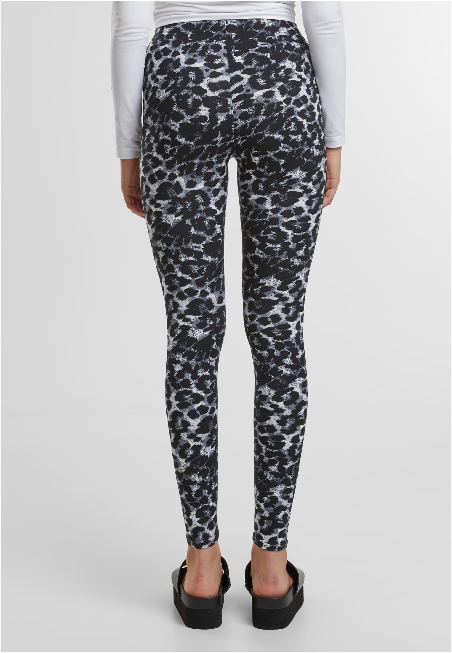Ladies Soft AOP Leggings Urban Classics TB4771-03846 blackleo