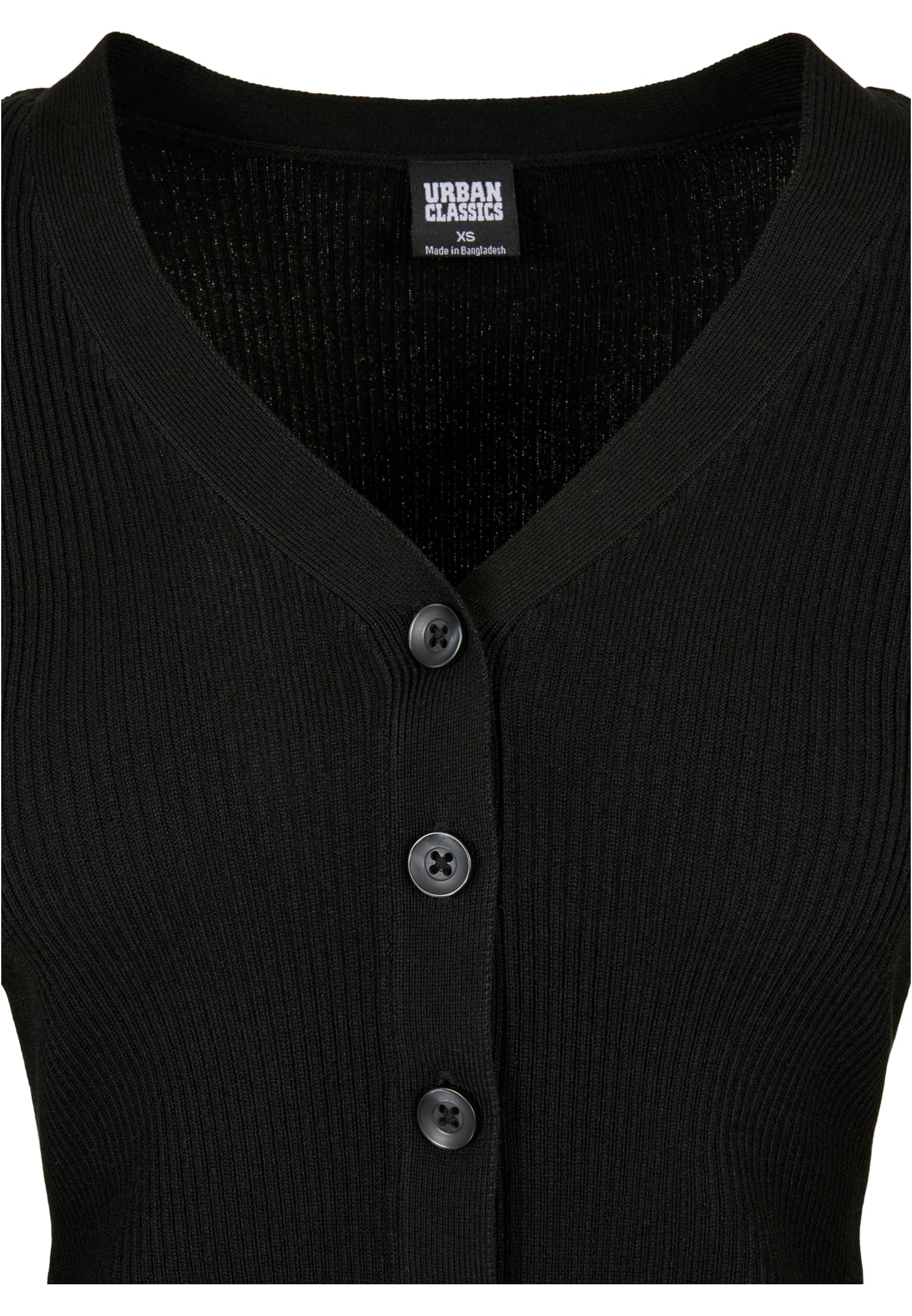 Ladies Short Rib Knit Cardigan Urban Classics Tb4806-00007 Black γυναικεία Ζακέτες Simple Wear