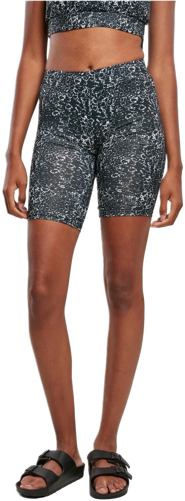 Ladies Tie Dye High Waist Cycle Shorts Urban Classics TB5012-00826 black/white