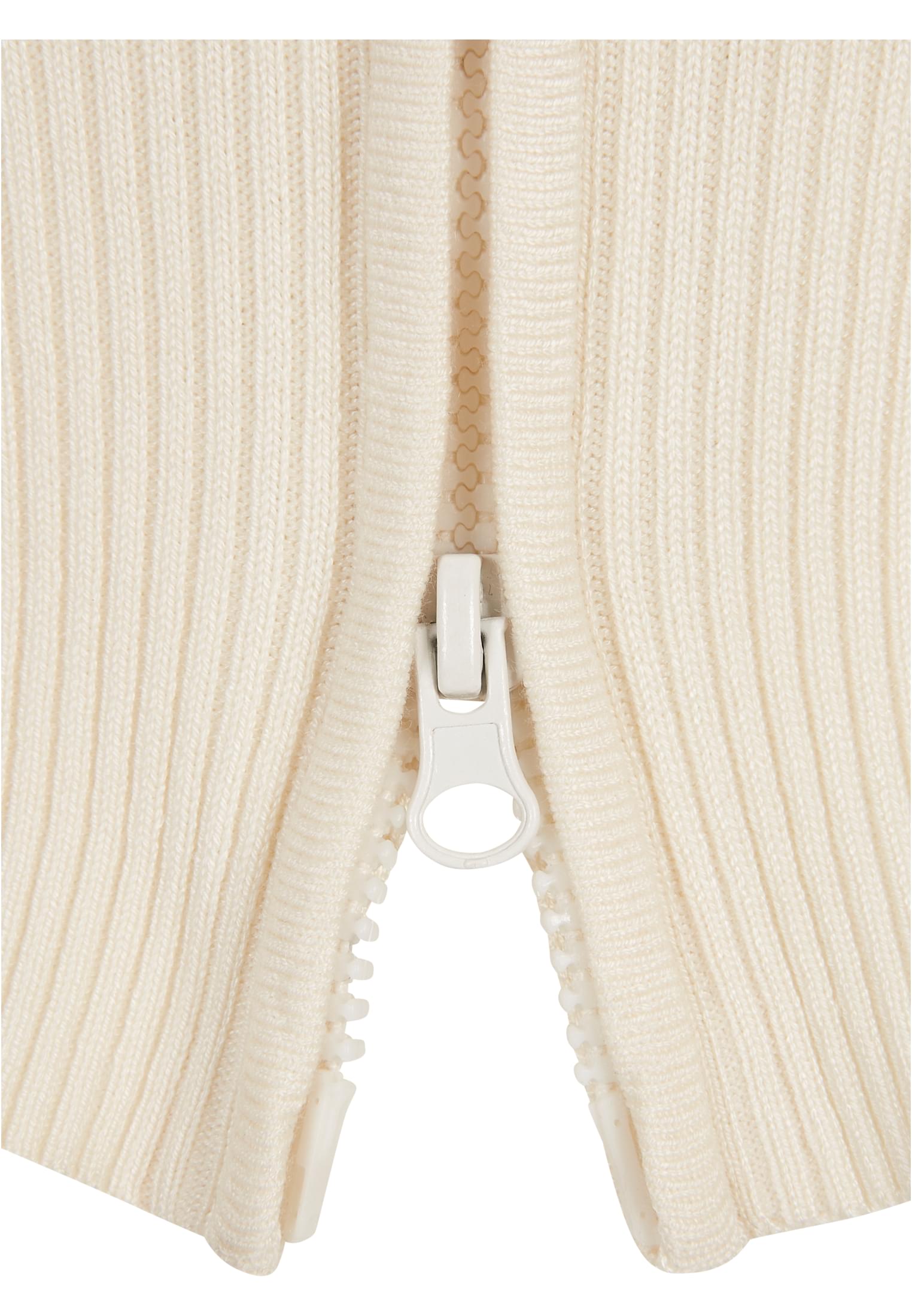 Ladies Cropped Rib Knit Zip Cardigan Urban Classics Tb5089-02903 Whitesand γυναικεία Ζακέτες Simple Wear