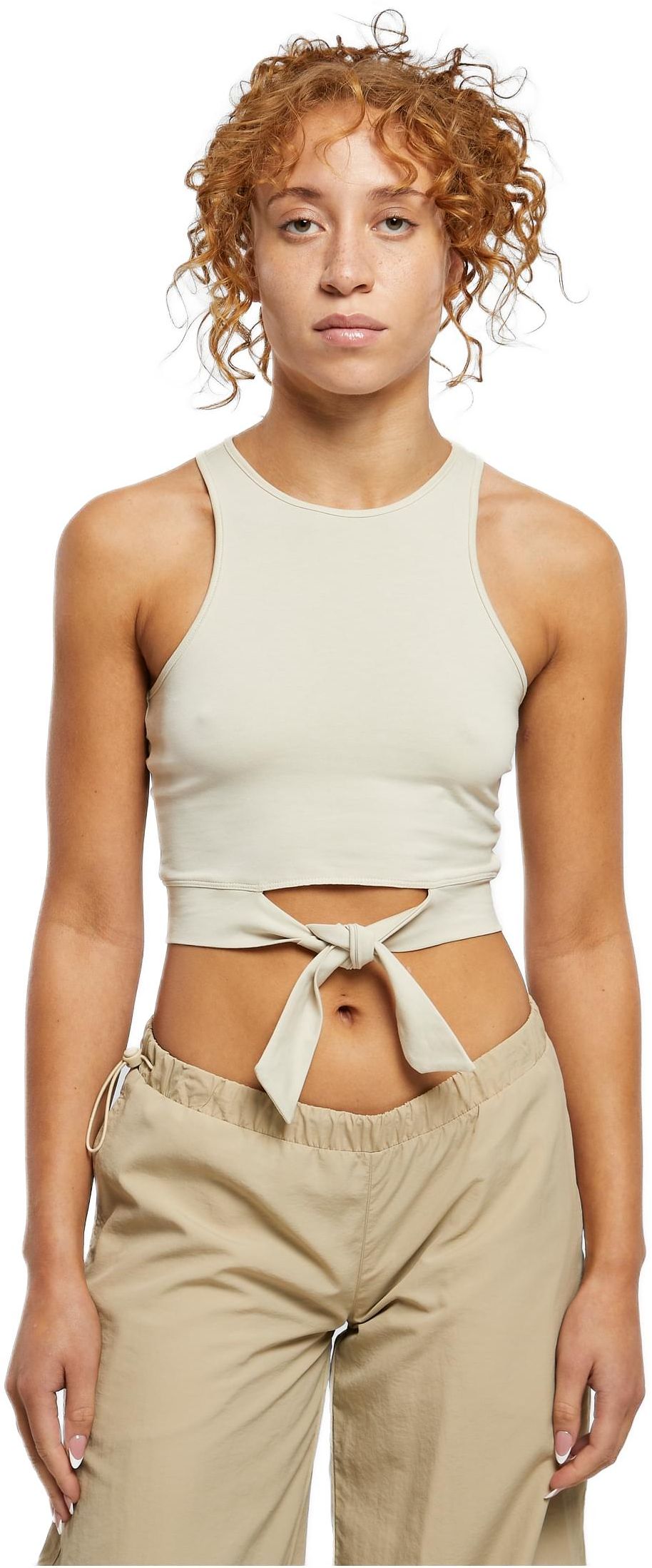 Ladies Cropped Knot Top Urban Classics TB6048-03680 softseagrass