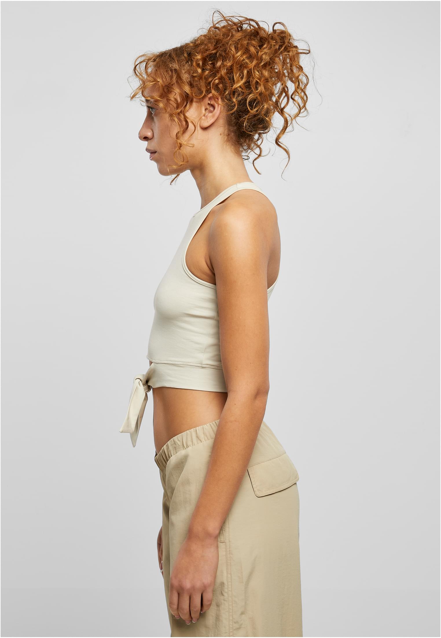Ladies Cropped Knot Top Urban Classics TB6048-03680 softseagrass