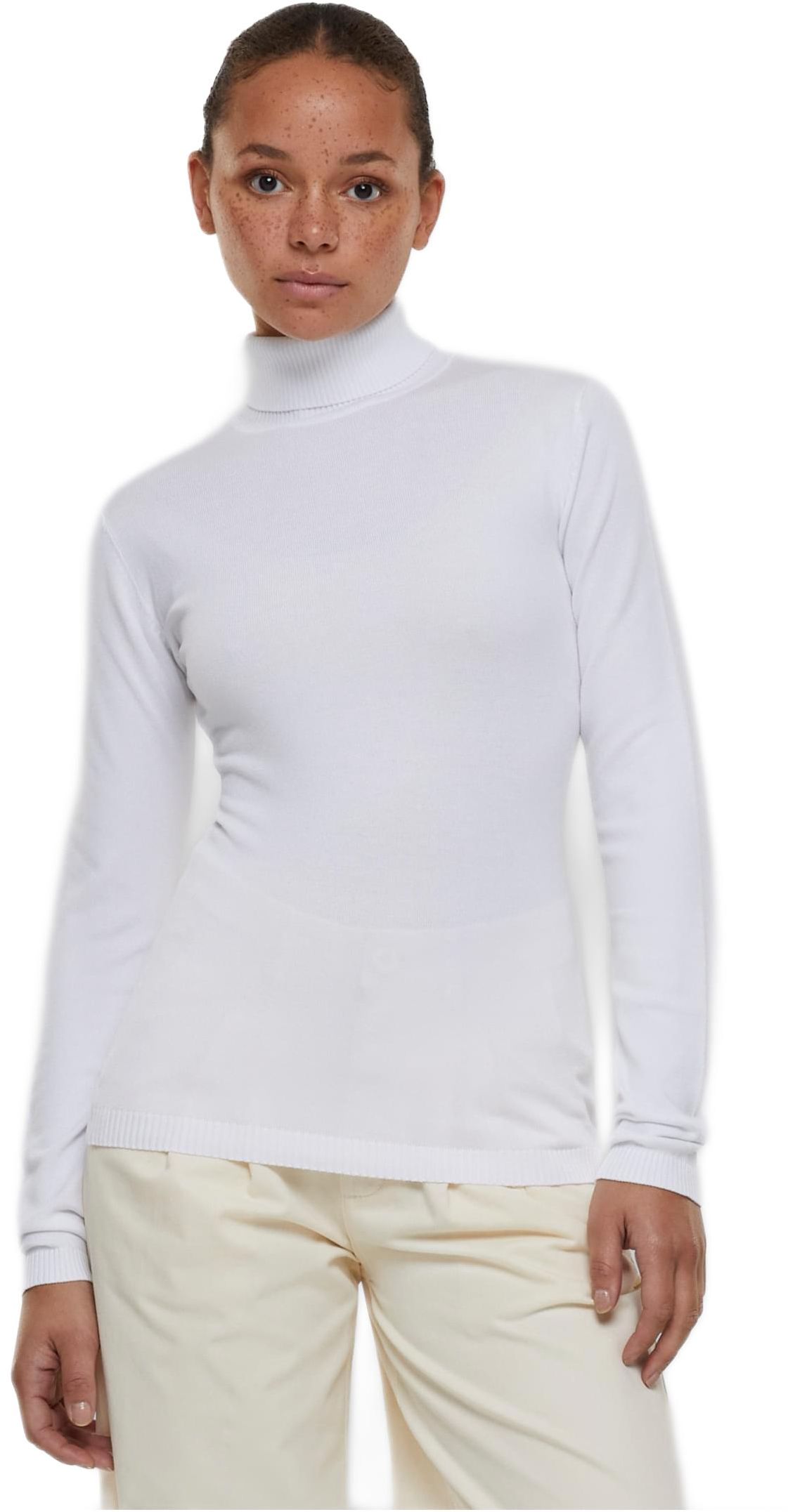 Ladies Knitted Turtleneck Sweater Urban Classics TB6115-00220 white