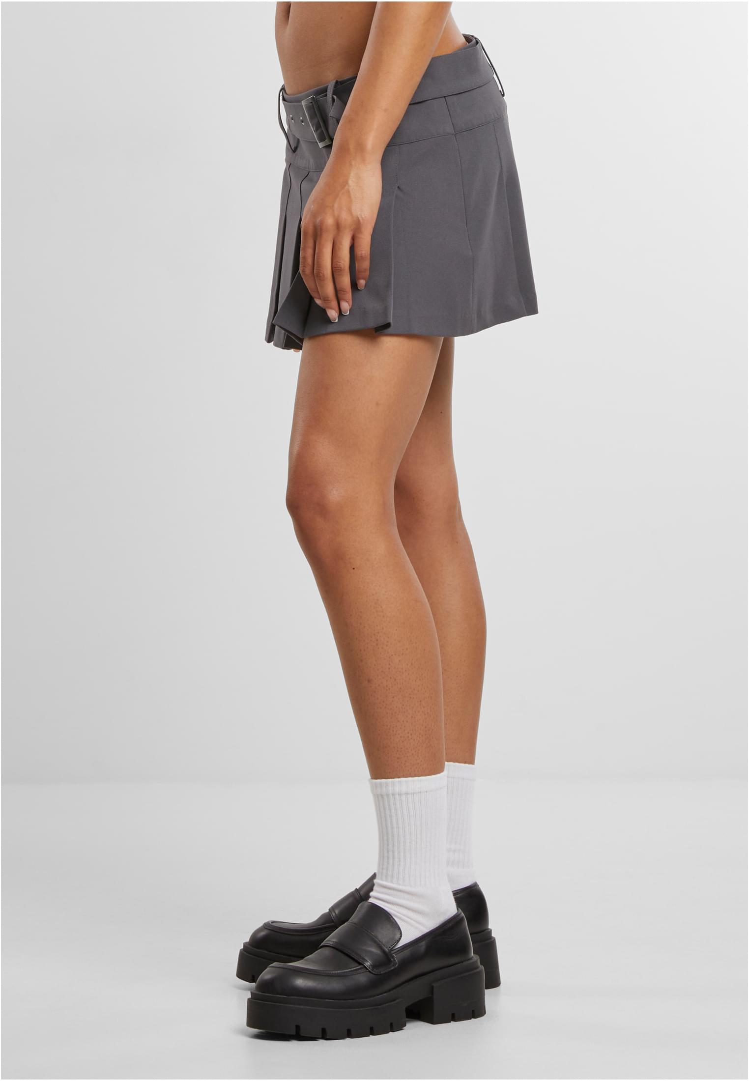 Ladies Pleated Skirt Urban Classics TB7060-07890 dark stone