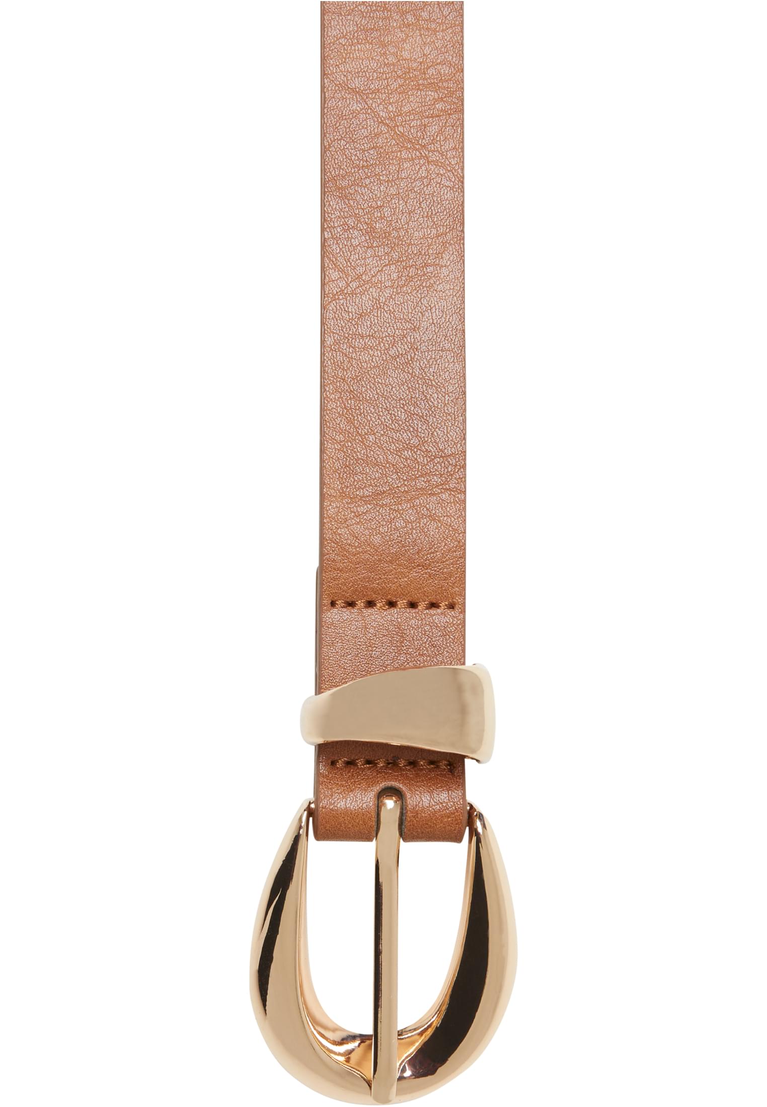 Chunky Buckle Loop Synthetic Leather Belt Urban Classics TB7211-03723 brown/gold