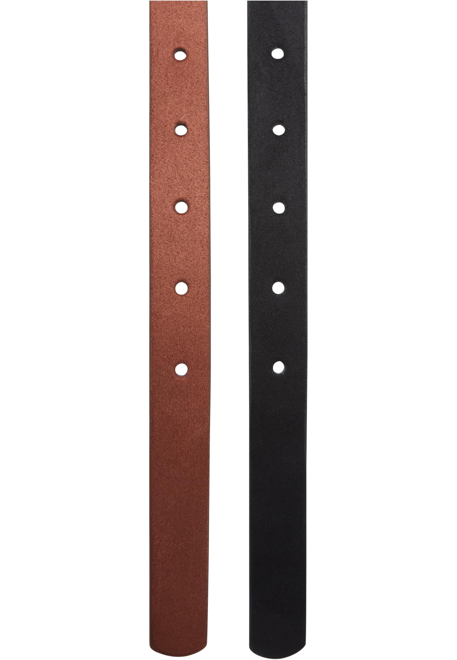 Slim Synthetic Velour Leather Belt 2-Pack Urban Classics Tb7214-17834 Black Silver+Brown Gold αξεσουάρ Ζώνες Simple Wear